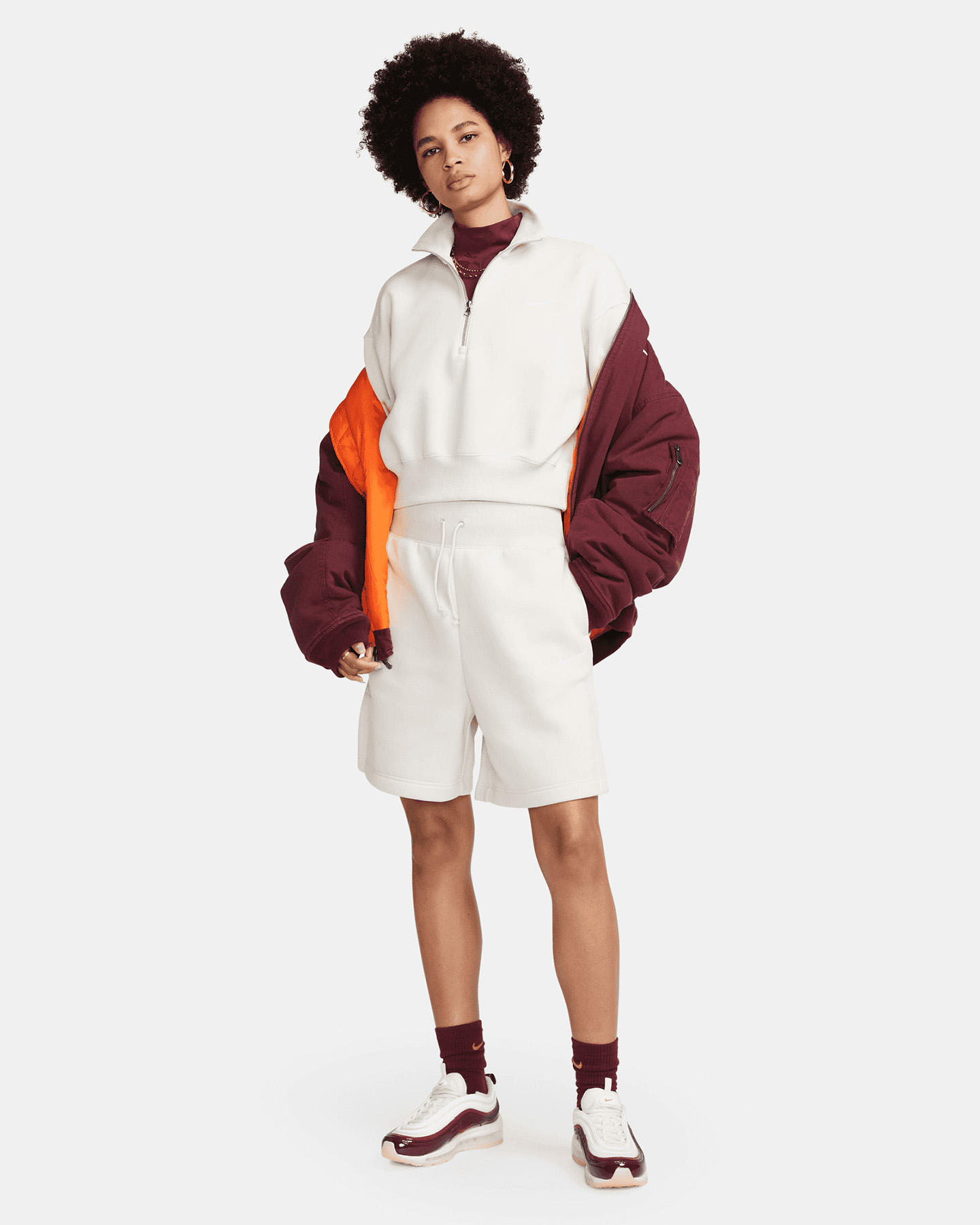 Felpa NIKE CROP W - Beige - 5 | Cisalfa Sport