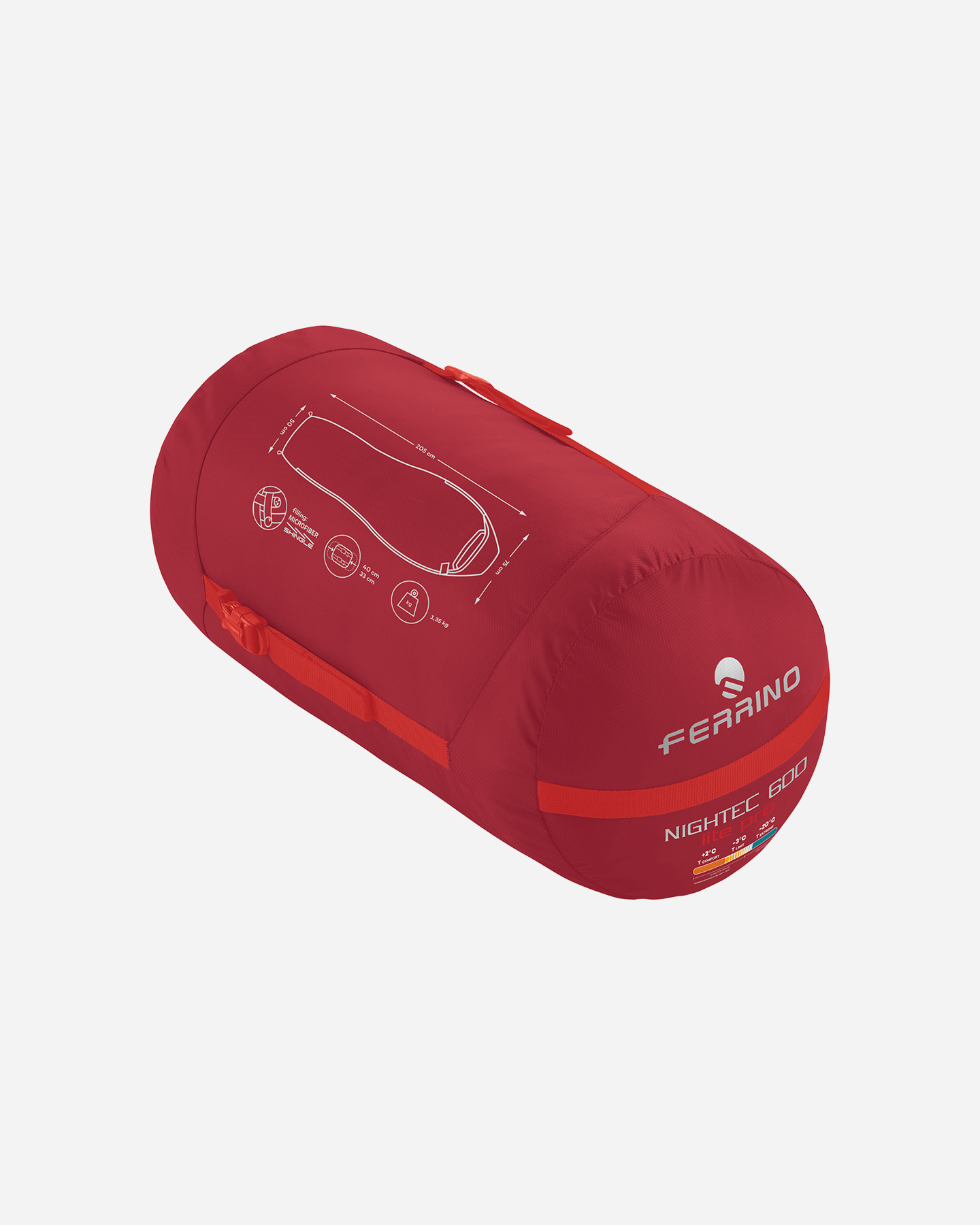 Sacco a pelo sintetico FERRINO NIGHTEC 600 LITE PRO M SX  - Rosso - 1 | Cisalfa Sport