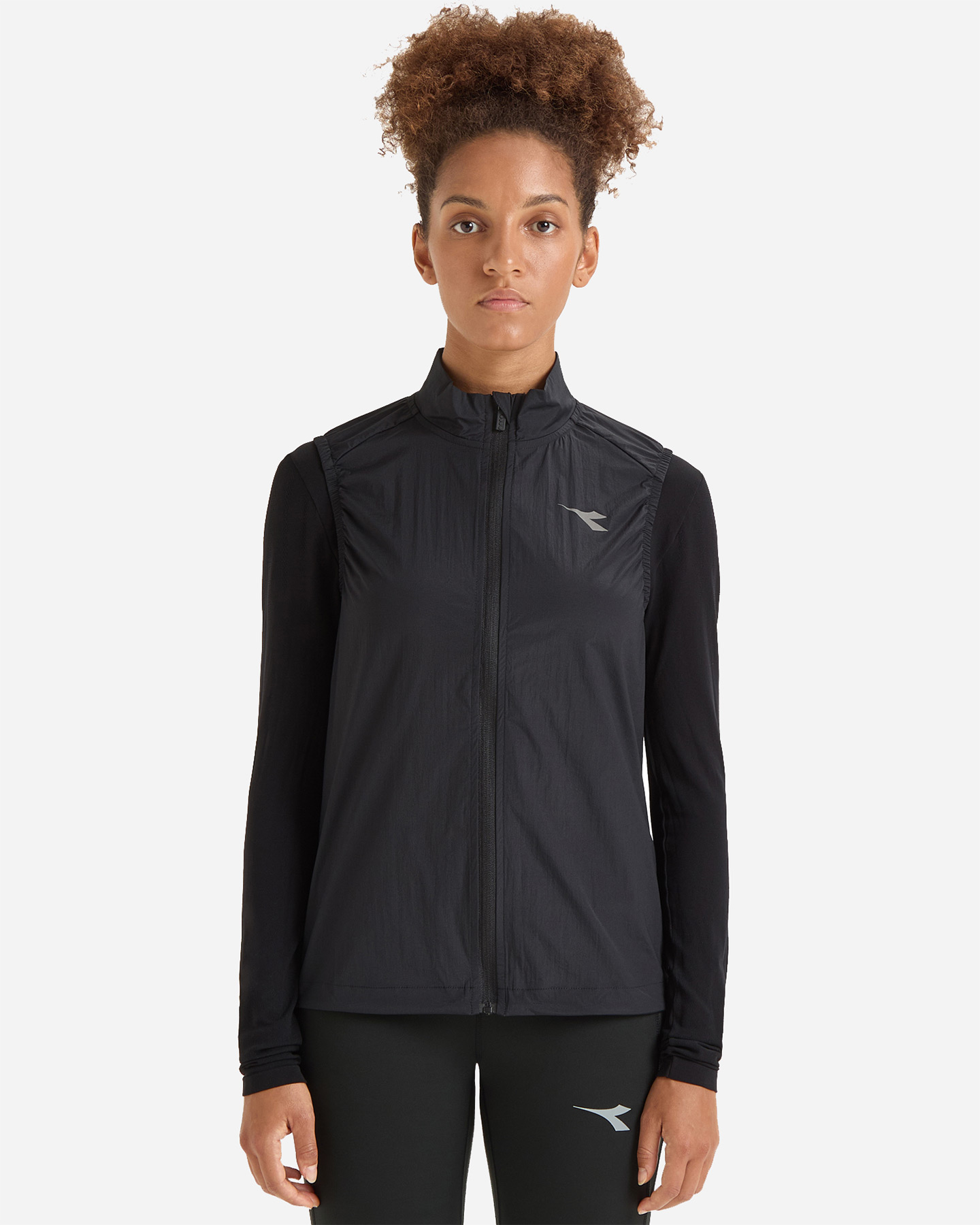 Giacca running DIADORA PACKABLE VEST W - Nero - 2 | Cisalfa Sport