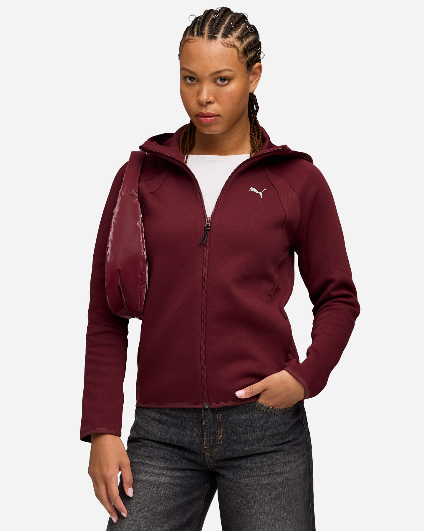 Felpa PUMA EVOSTRIPE W - Rosso - 2 | Cisalfa Sport