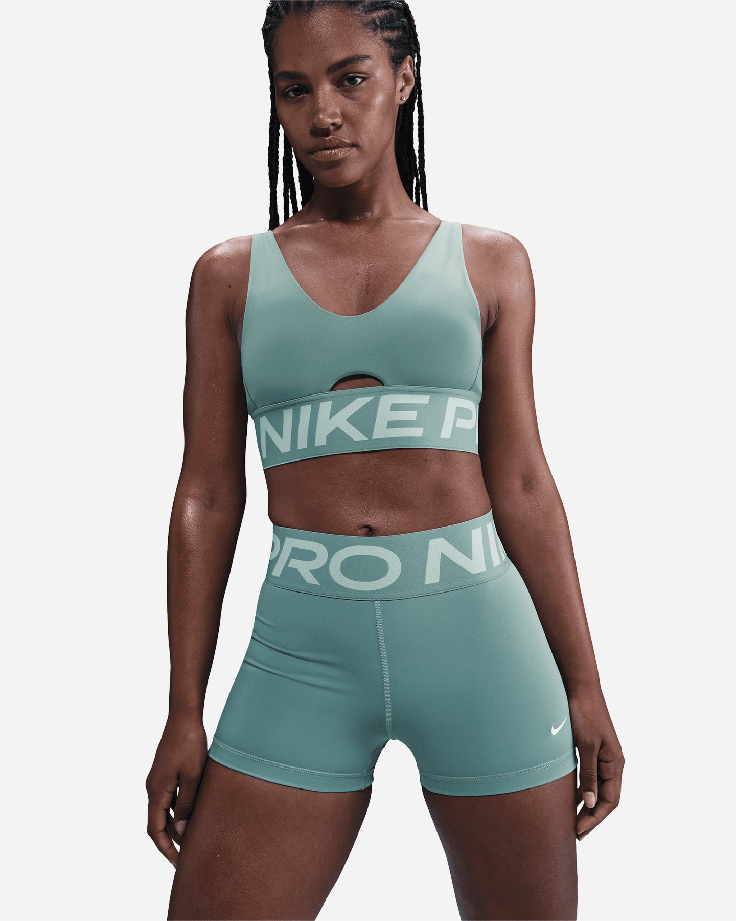 Short training NIKE DRI FIT SCULPT 3IN W - Verde - 4 | Cisalfa Sport