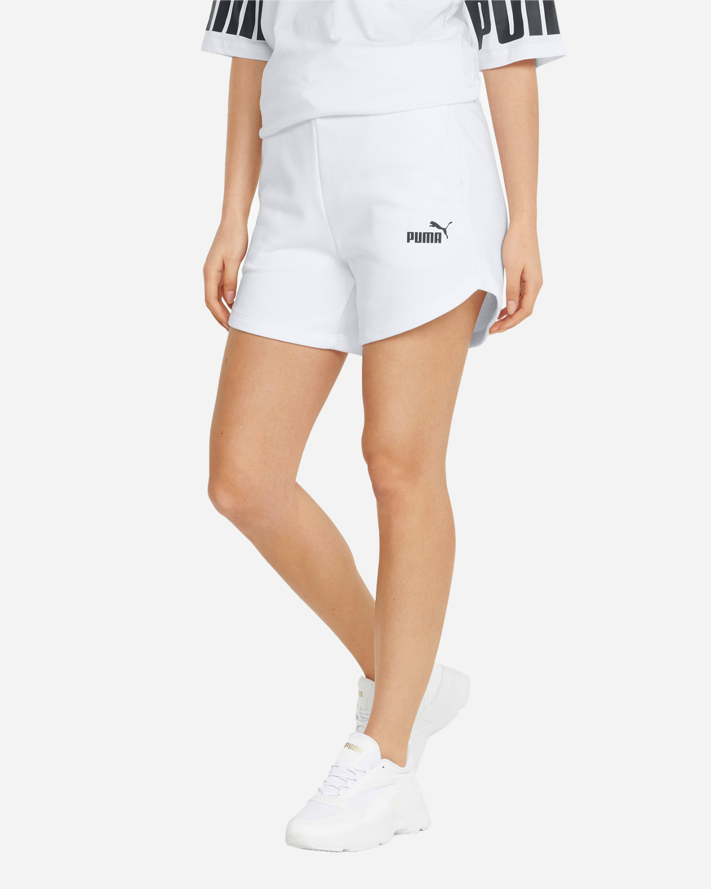 Pantaloncini PUMA ESS HIGH WAIST W - Bianco - 1 | Cisalfa Sport
