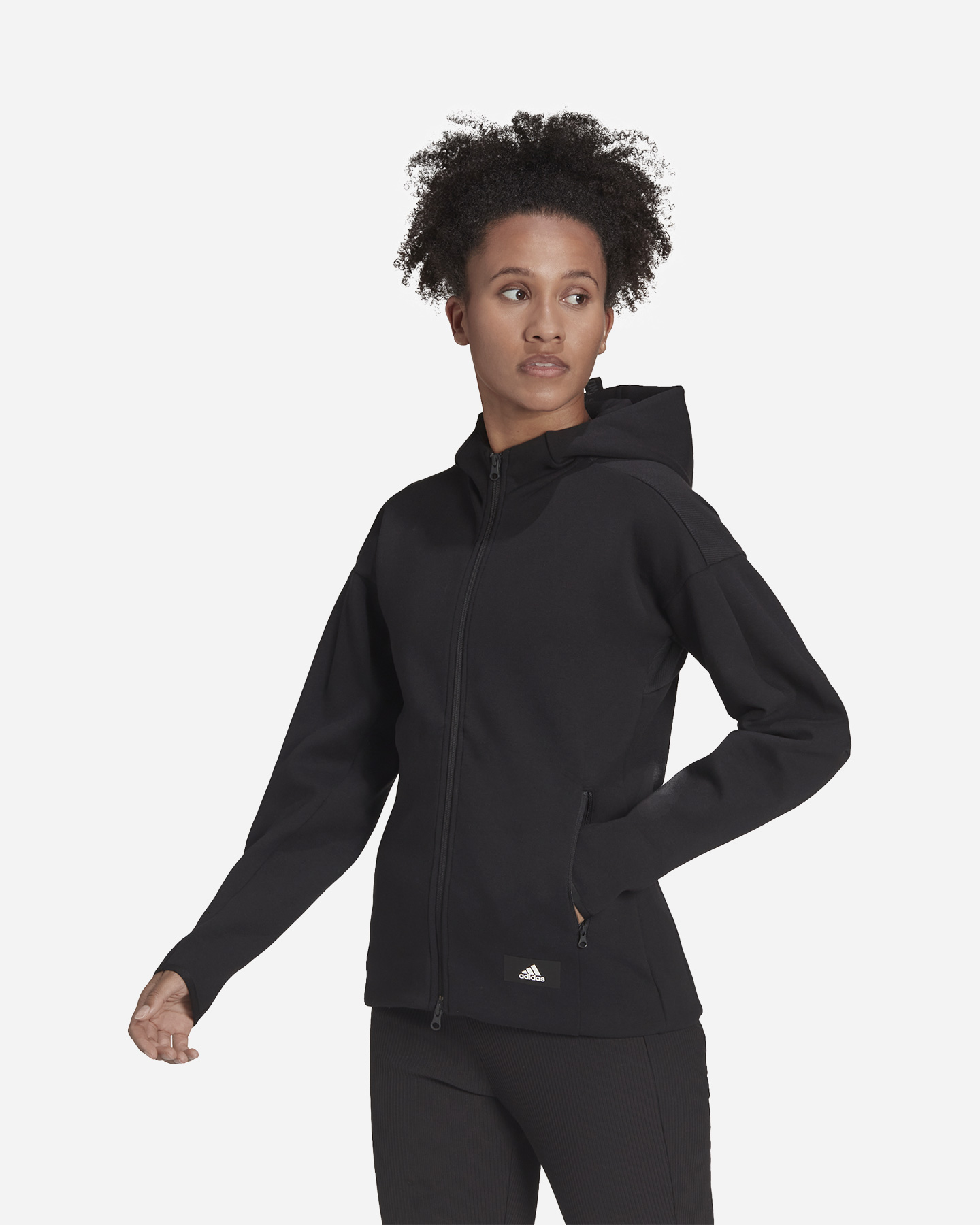 Felpa ADIDAS POLY FZ NEW ZONE W - Nero - 1 | Cisalfa Sport