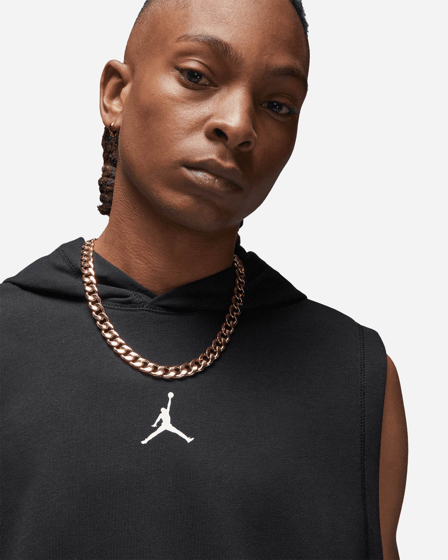 Felpa NIKE FLC JORDAN SLEEVELESS HOODIE M - Nero - 3 | Cisalfa Sport