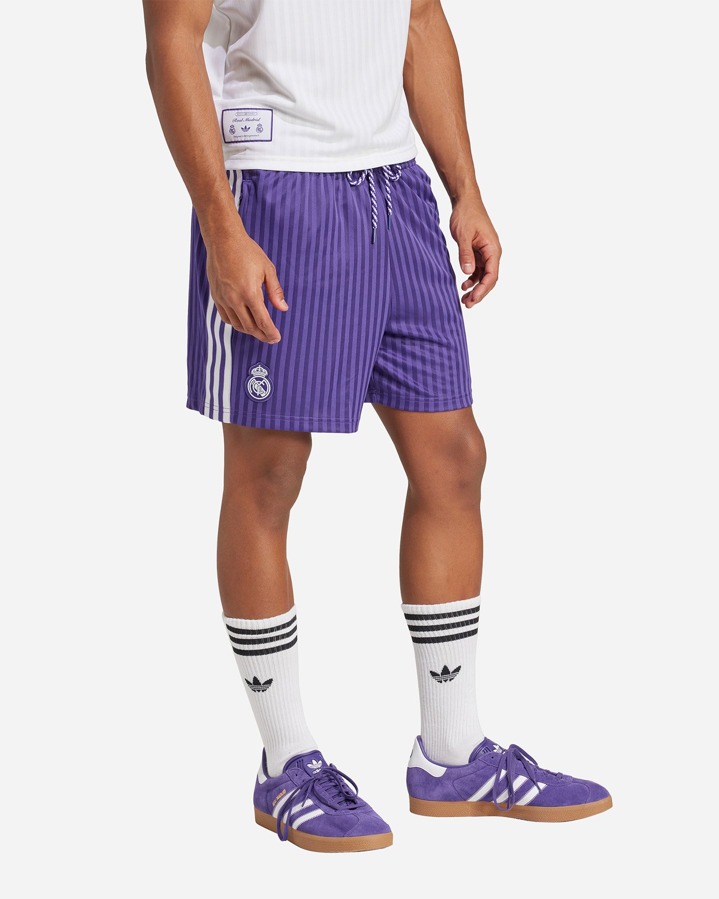 Pantaloncini calcio ufficiali ADIDAS REAL MADRID OG ICON 24-25 M - Viola - 2 | Cisalfa Sport