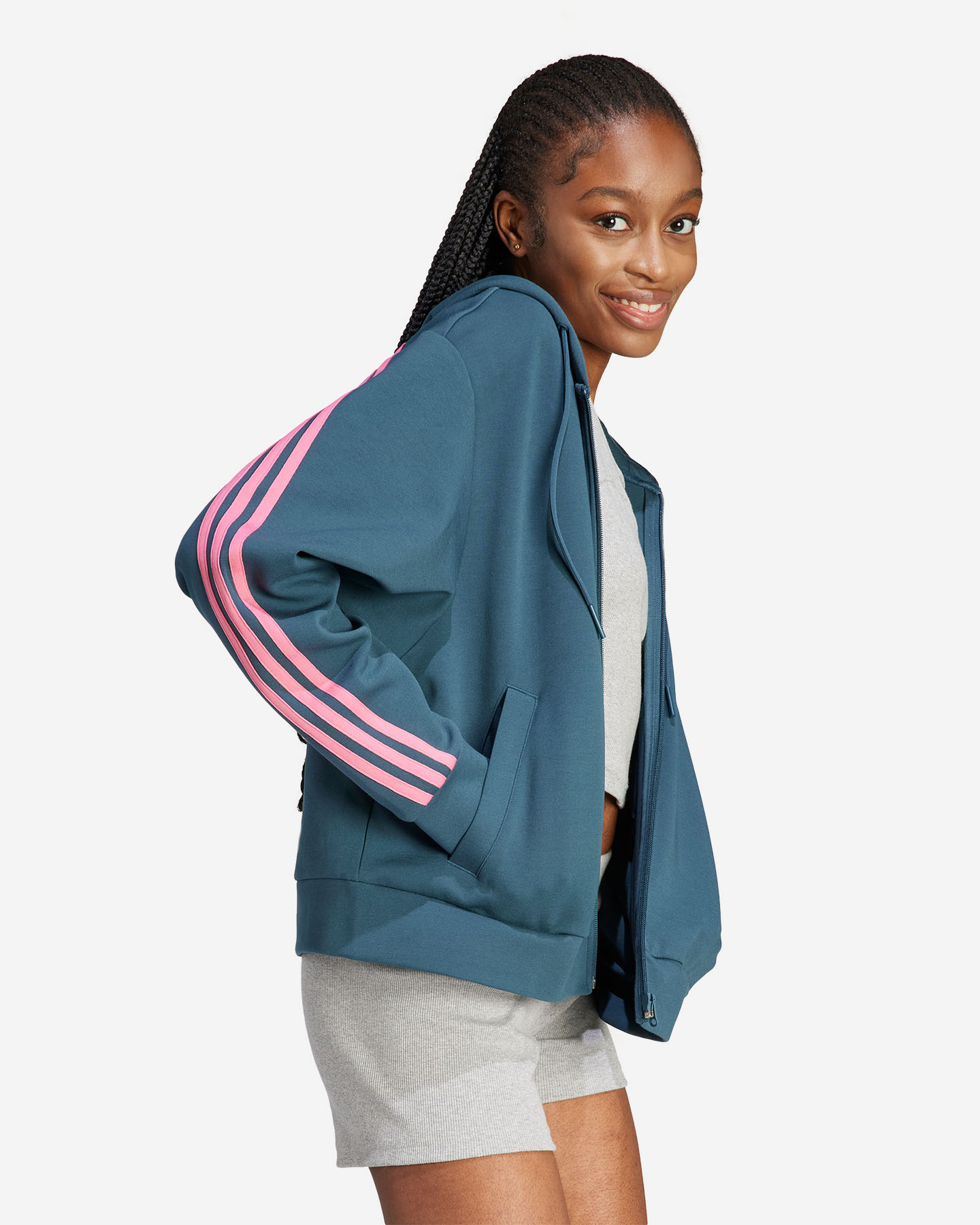 Felpa ADIDAS 3 STRIPES W - Blu - 3 | Cisalfa Sport