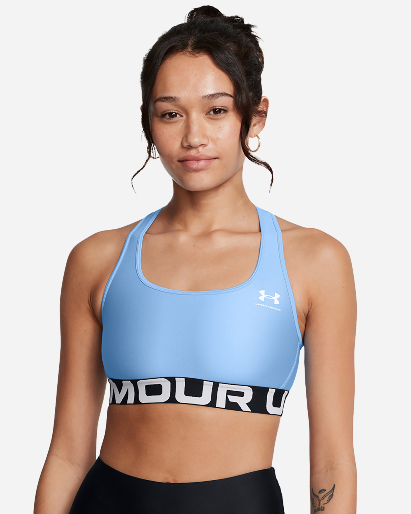 Bra training UNDER ARMOUR HEATGEAR MID BRANDED W - Azzurro - 0 | Cisalfa Sport