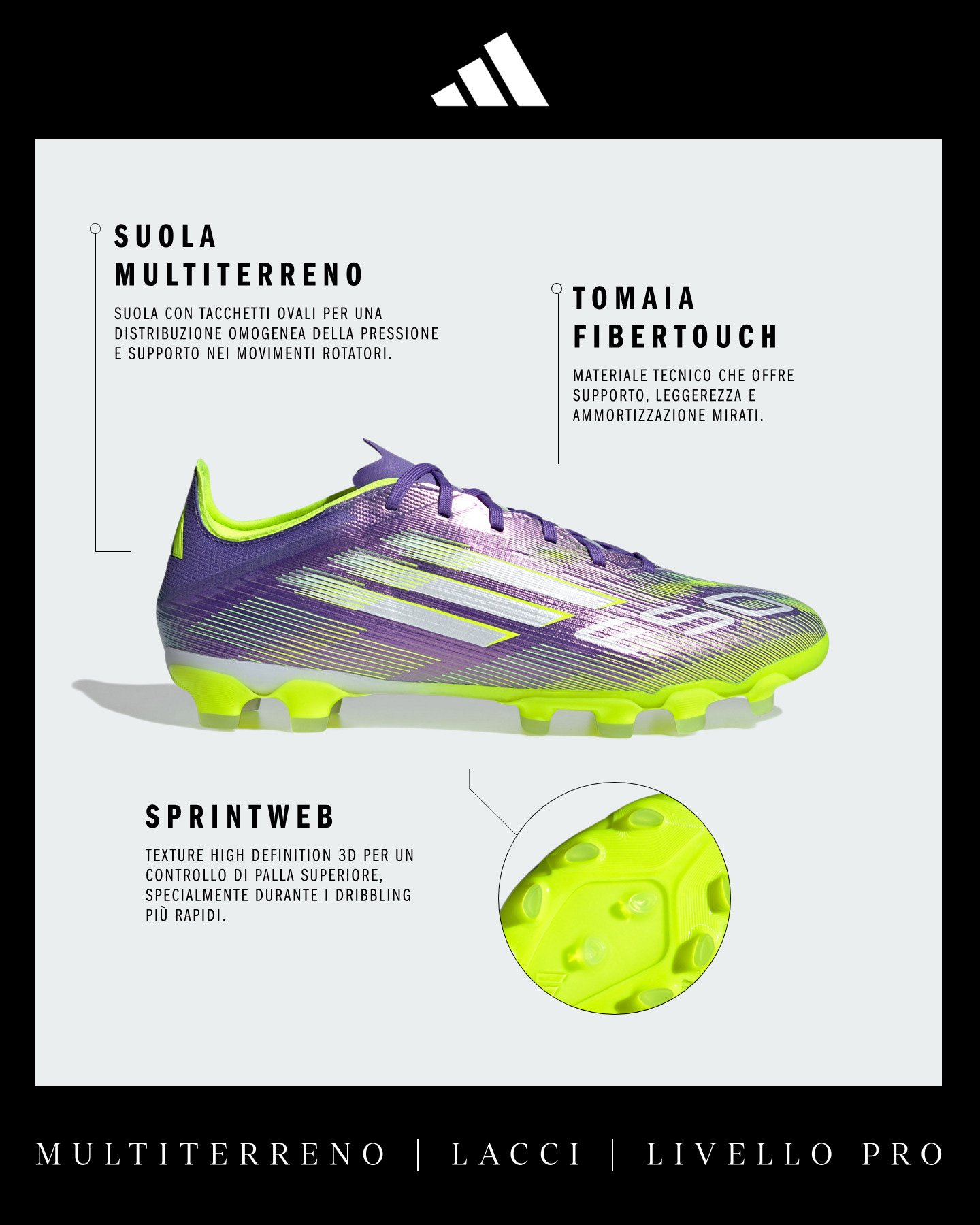 Scarpe calcio ADIDAS F50 PRO MG M - Color mix - 1 | Cisalfa Sport