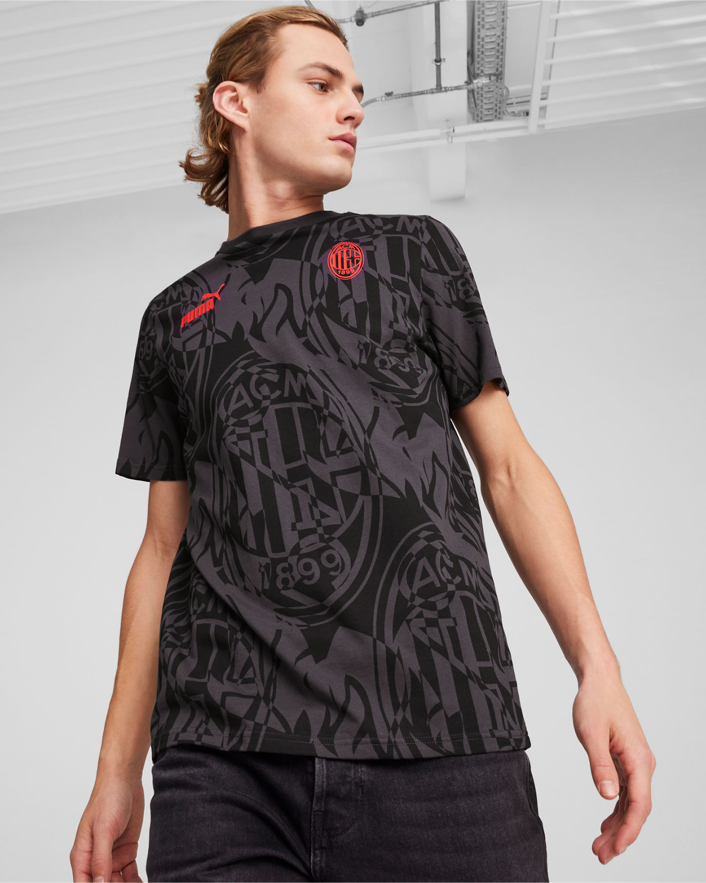 Abbigliamento calcio ufficiale PUMA MILAN FTBL CULTURE AOP 24-25 M - Nero - 2 | Cisalfa Sport