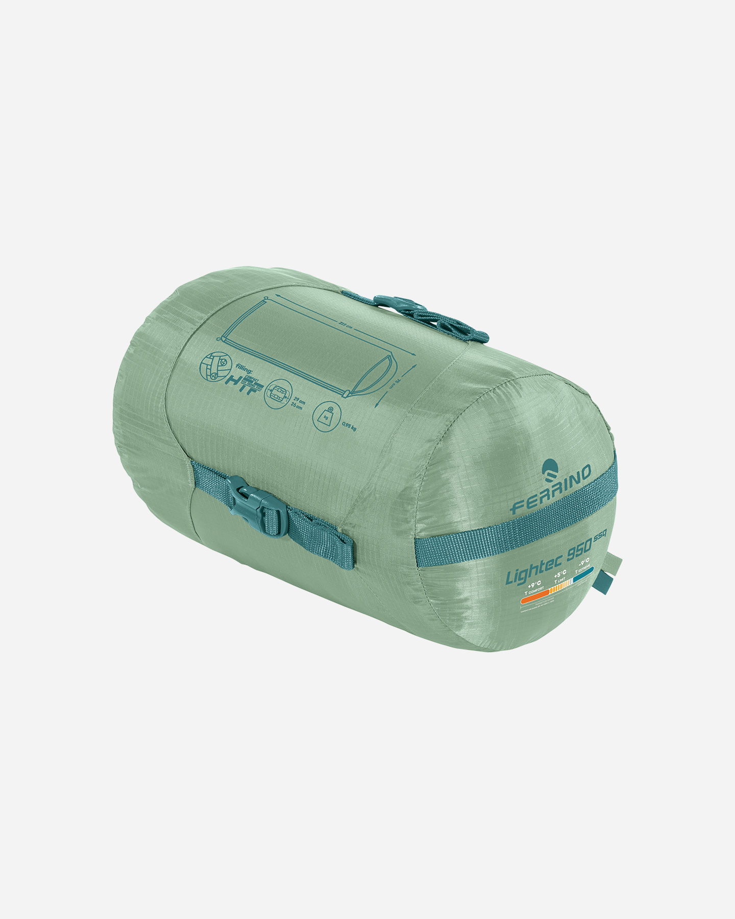 Sacco a pelo sintetico FERRINO LIGHTEC 950 SQ DX  - Verde - 1 | Cisalfa Sport