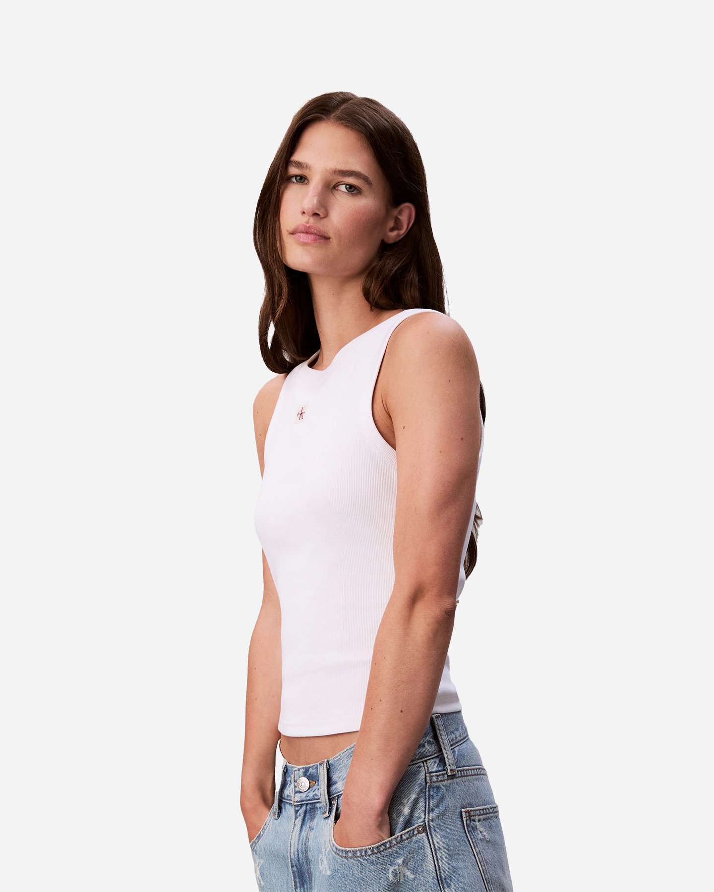 Canotta CALVIN KLEIN JEANS SMALL LOGO W - Bianco - 2 | Cisalfa Sport