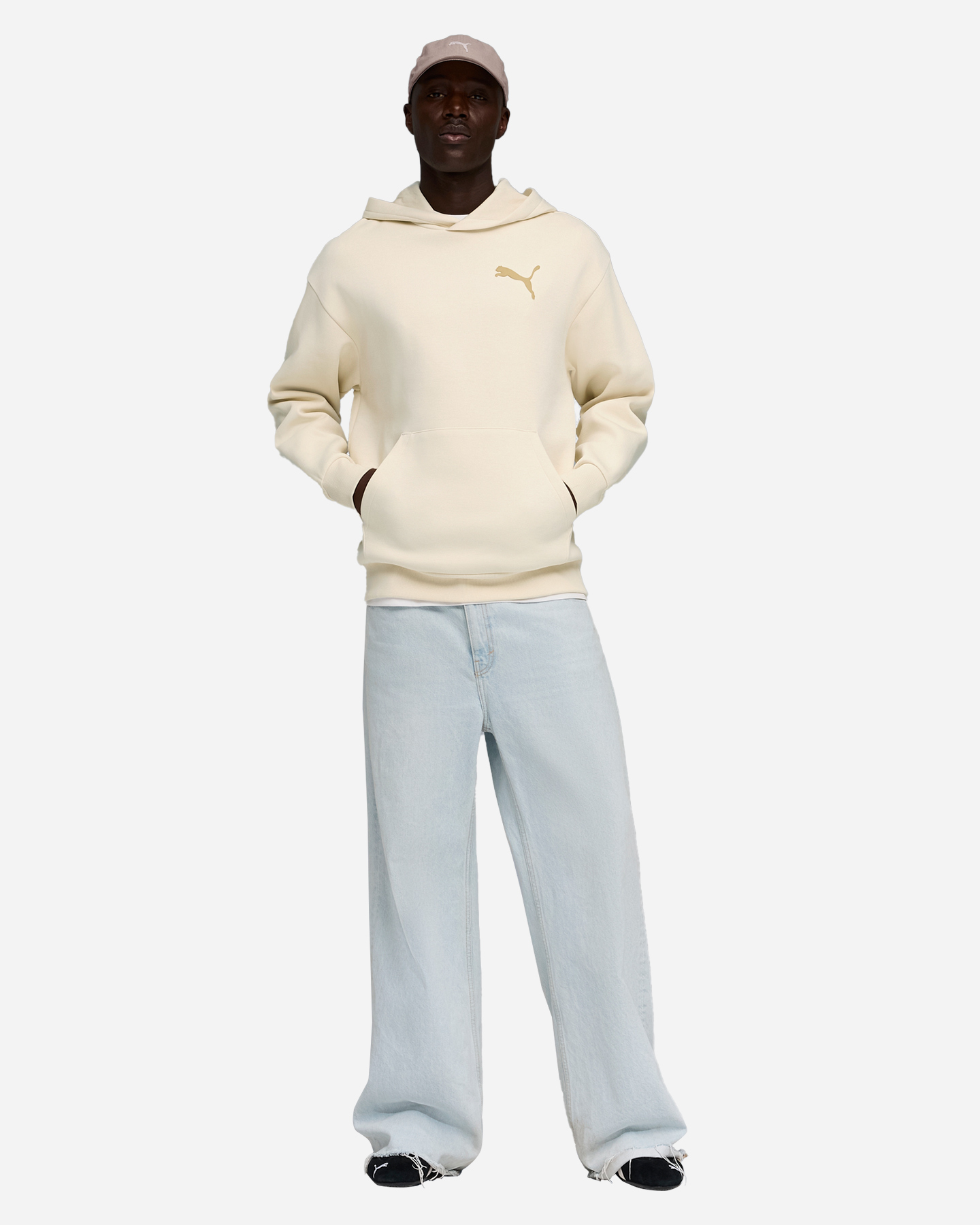 Felpa PUMA ESSENTIAL ELEVATED CAT LOGO M - Beige - 4 | Cisalfa Sport