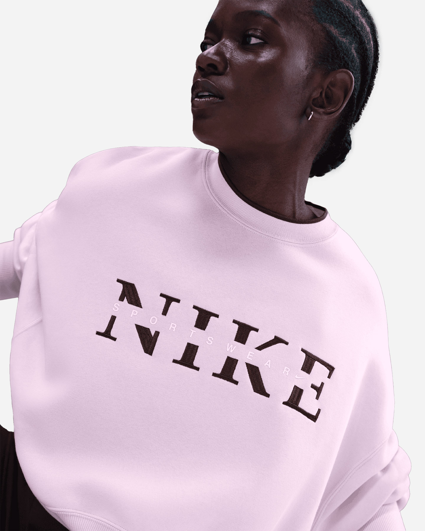 Felpa NIKE BIG LOGO LIFE SWOOSH W - Rosa - 4 | Cisalfa Sport