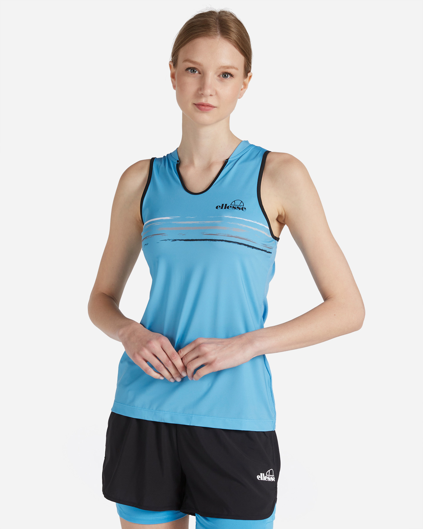 T-shirt tennis ELLESSE FIVE STRIPES W - Azzurro - 0 | Cisalfa Sport