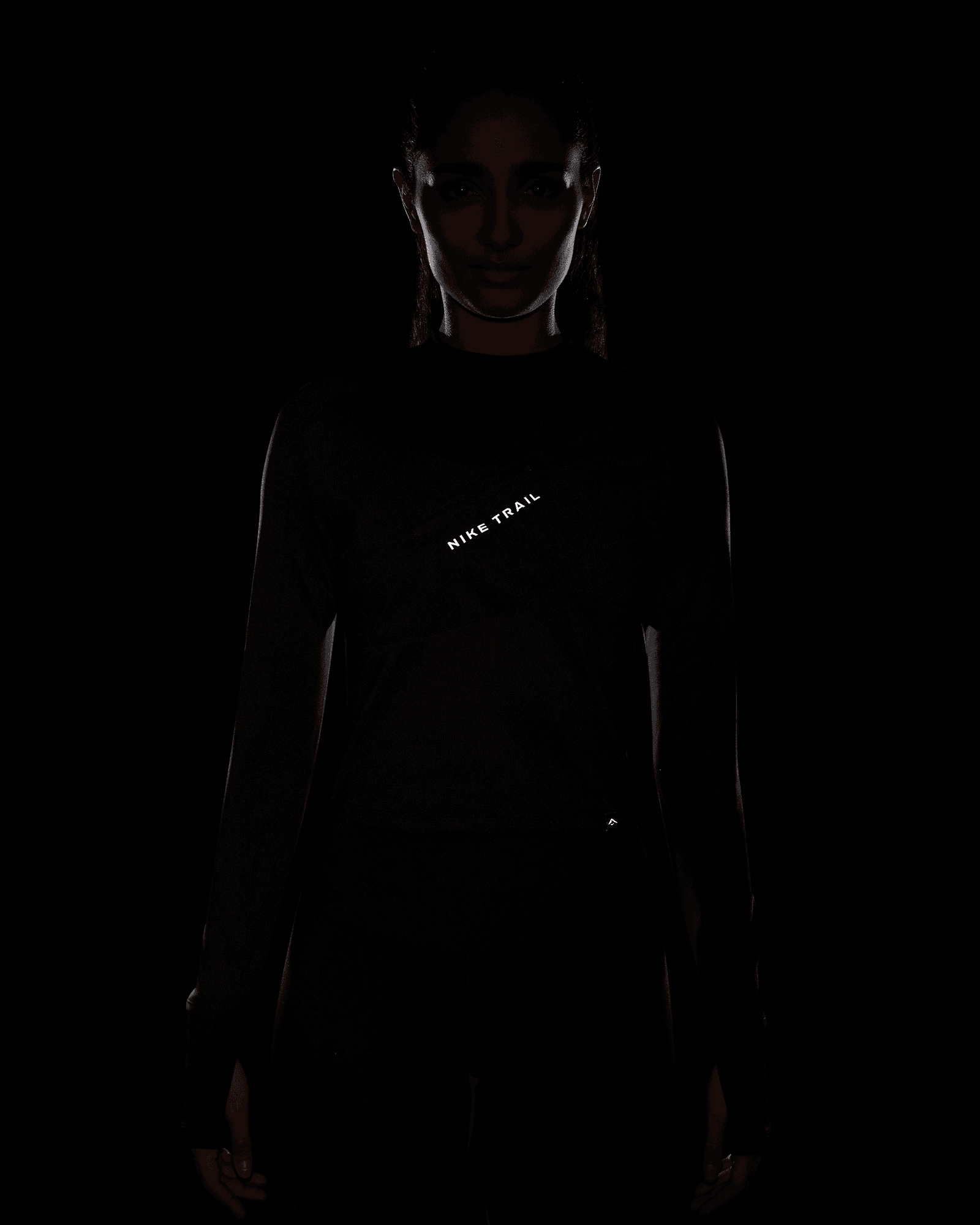 Maglia running NIKE TRAIL CROPPED W - Nero - 2 | Cisalfa Sport