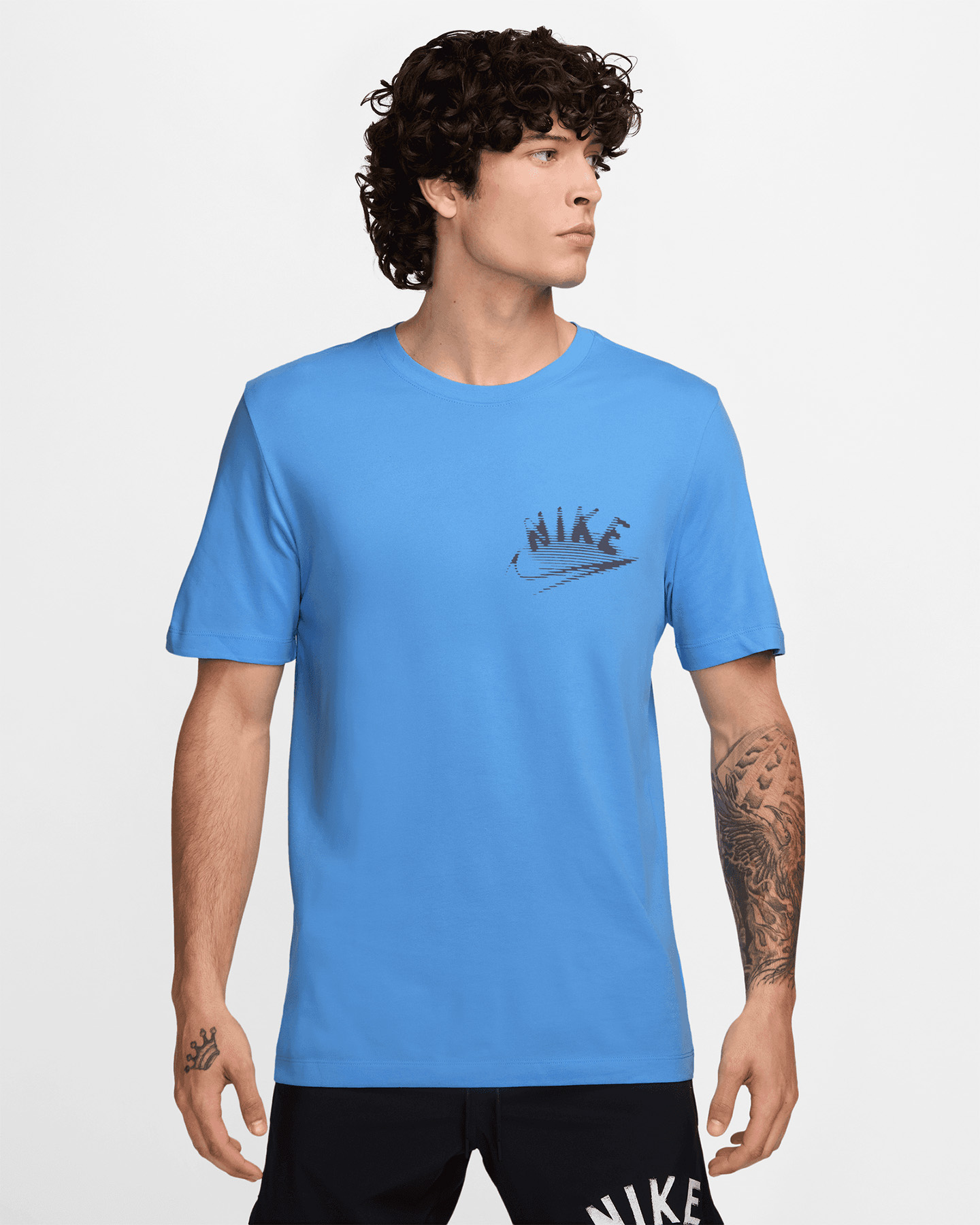 T-shirt training NIKE DRI FIT BIG LOGO M - Azzurro - 0 | Cisalfa Sport