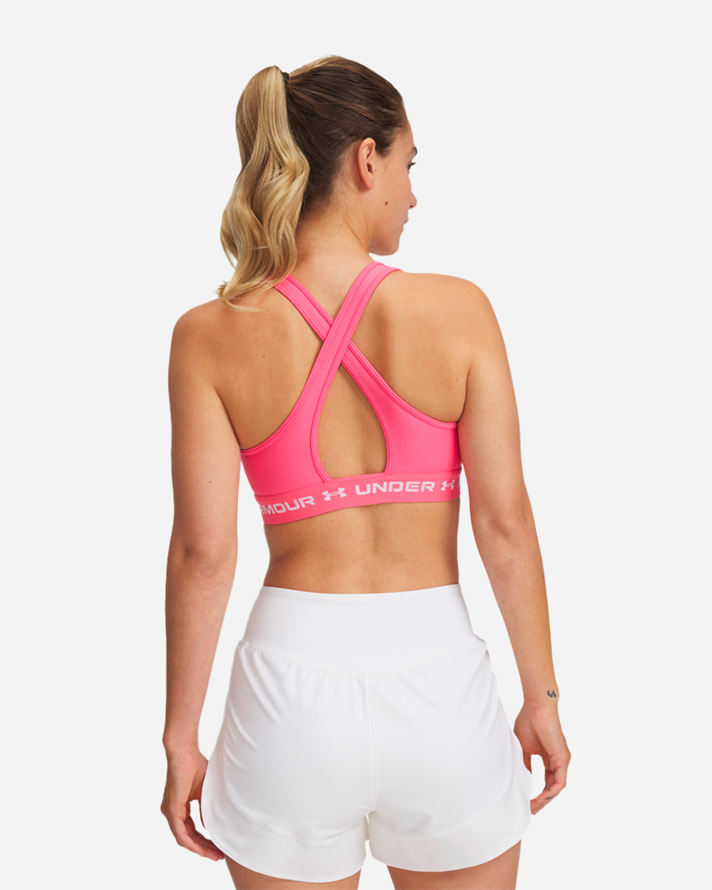 Bra training UNDER ARMOUR CROSSBACK LOGO W - Rosa - 1 | Cisalfa Sport