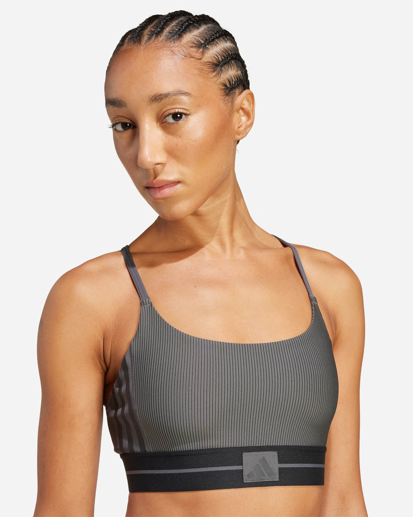 Bra training ADIDAS HYG RIB W - Grigio - 5 | Cisalfa Sport