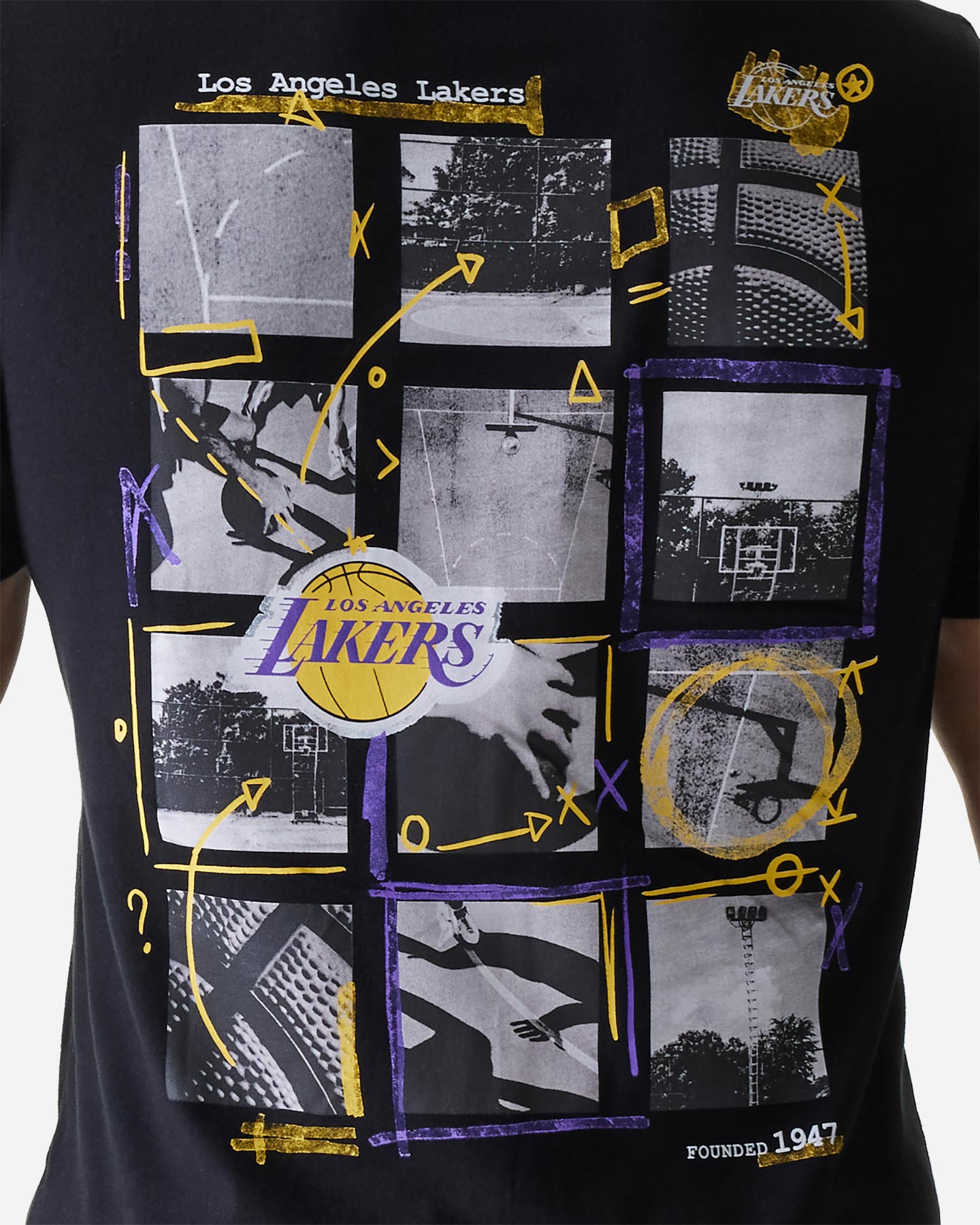 Maglia basket NEW ERA PHOTOGRAPH LOS ANGELES LAKERS M - Nero - 4 | Cisalfa Sport