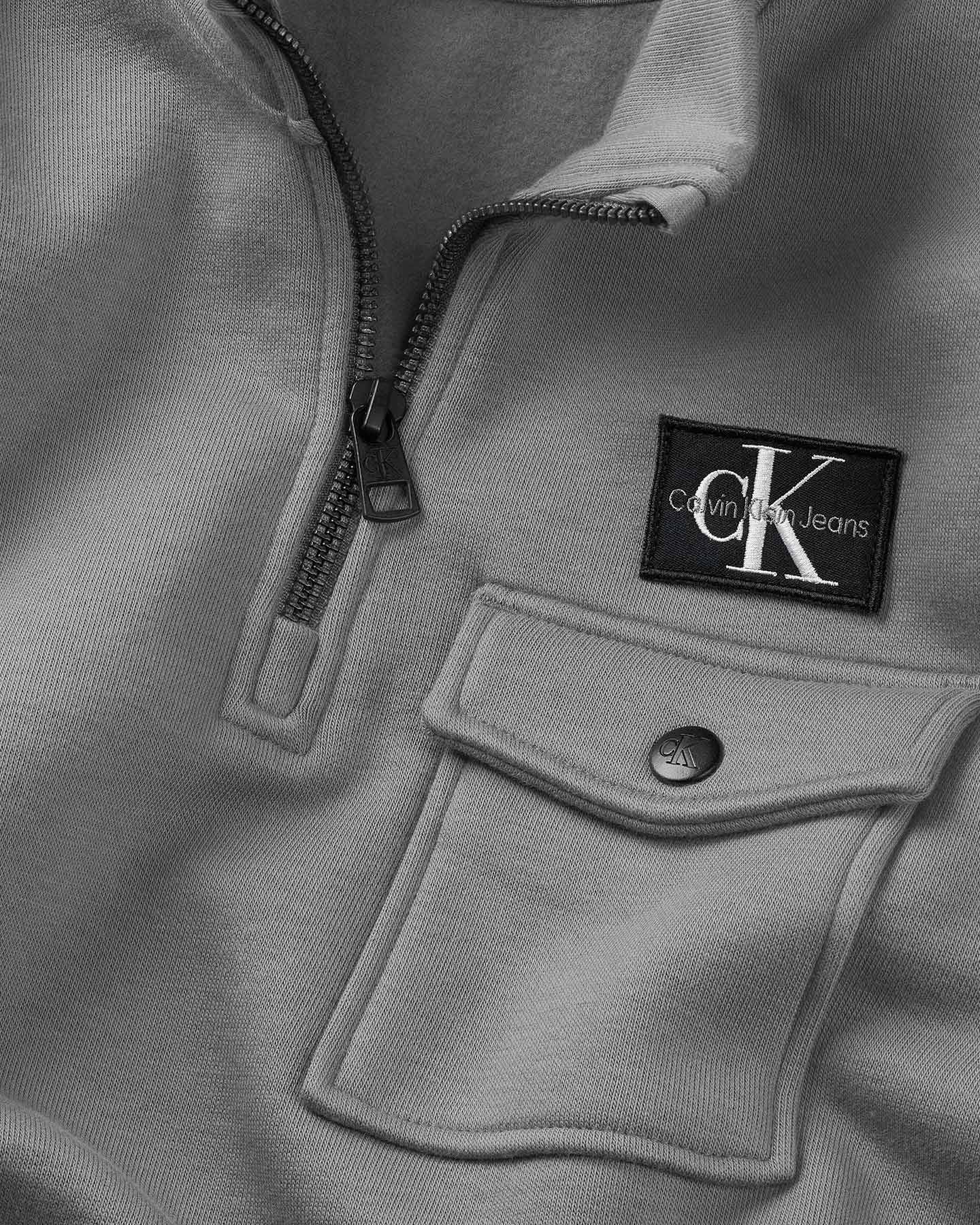 Felpa CALVIN KLEIN JEANS POCKET JR - Grigio - 1 | Cisalfa Sport