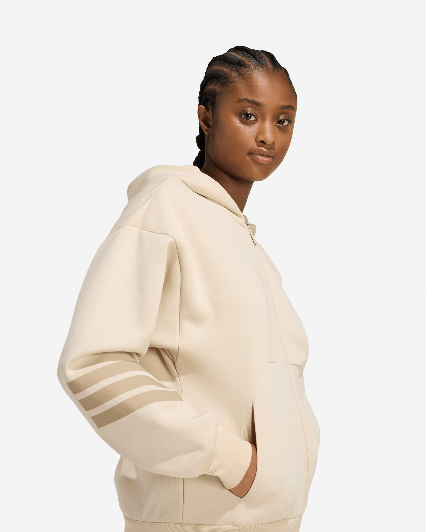 Felpa ADIDAS FUTURE ICONS 3STRIPES W - Beige - 5 | Cisalfa Sport