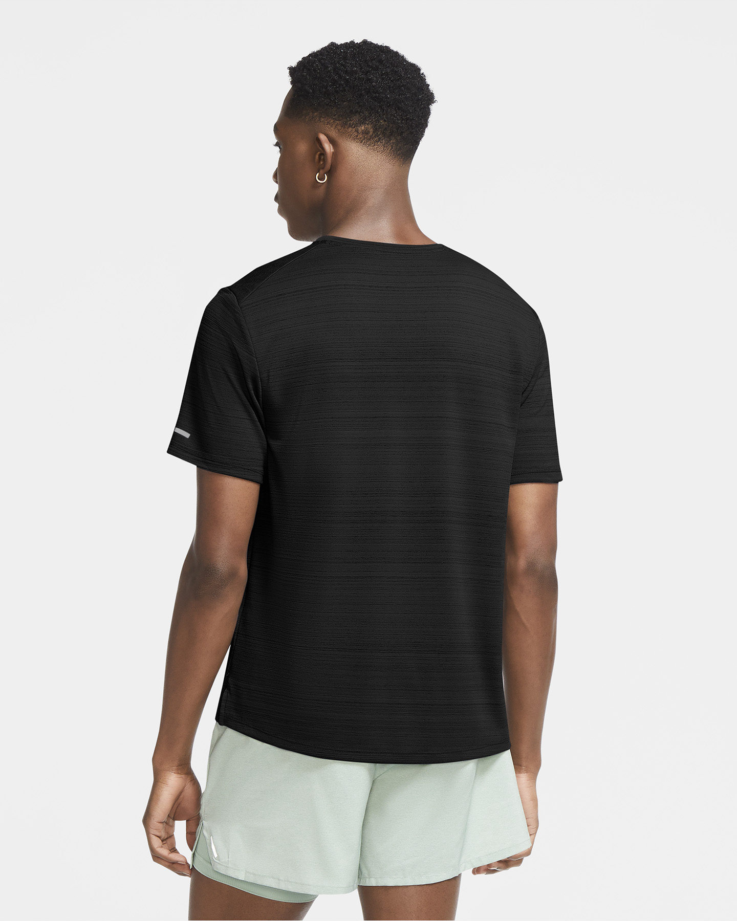 T-shirt running NIKE DRI-FIT MILER M - Nero - 3 | Cisalfa Sport