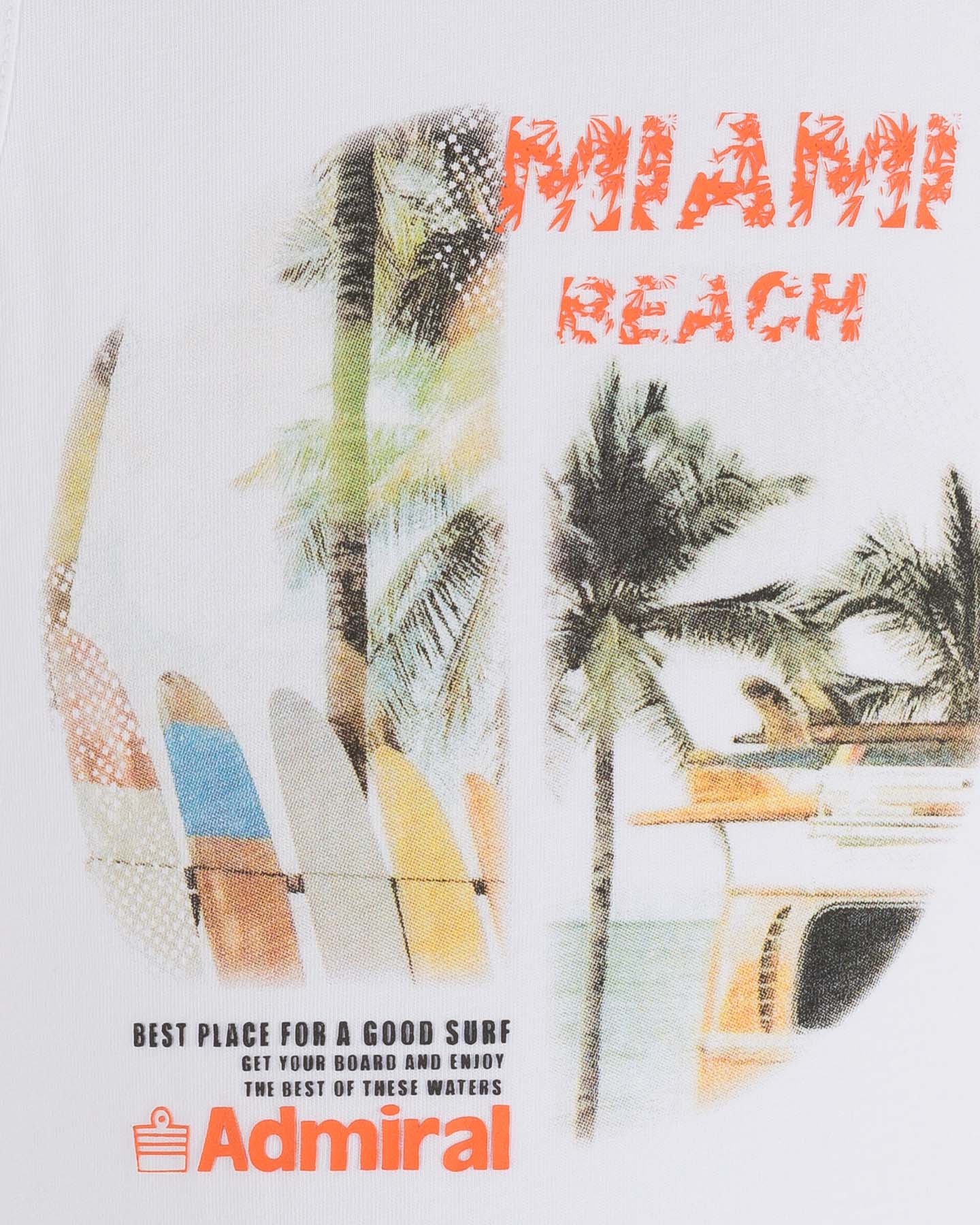 T-shirt ADMIRAL ST MIAMI BEACH JR - Bianco - 2 | Cisalfa Sport