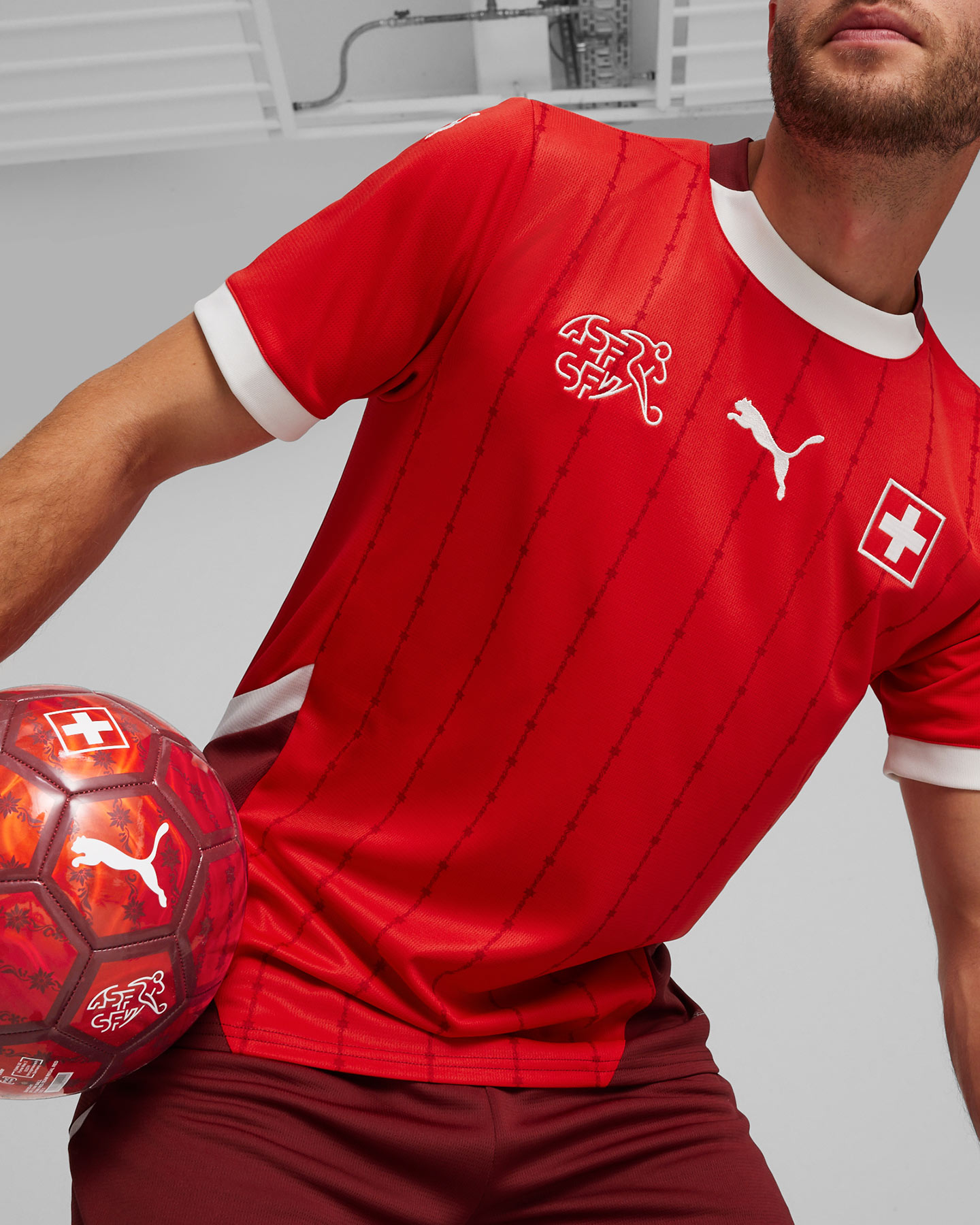 Maglia calcio ufficiale PUMA SVIZZERA HOME 24 M - Rosso - 4 | Cisalfa Sport