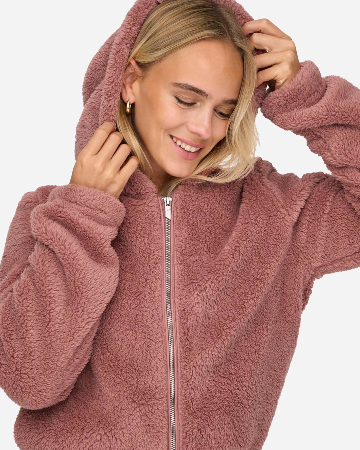 Felpa ONLY NEWANNA FURRY W - Rosa - 5 | Cisalfa Sport