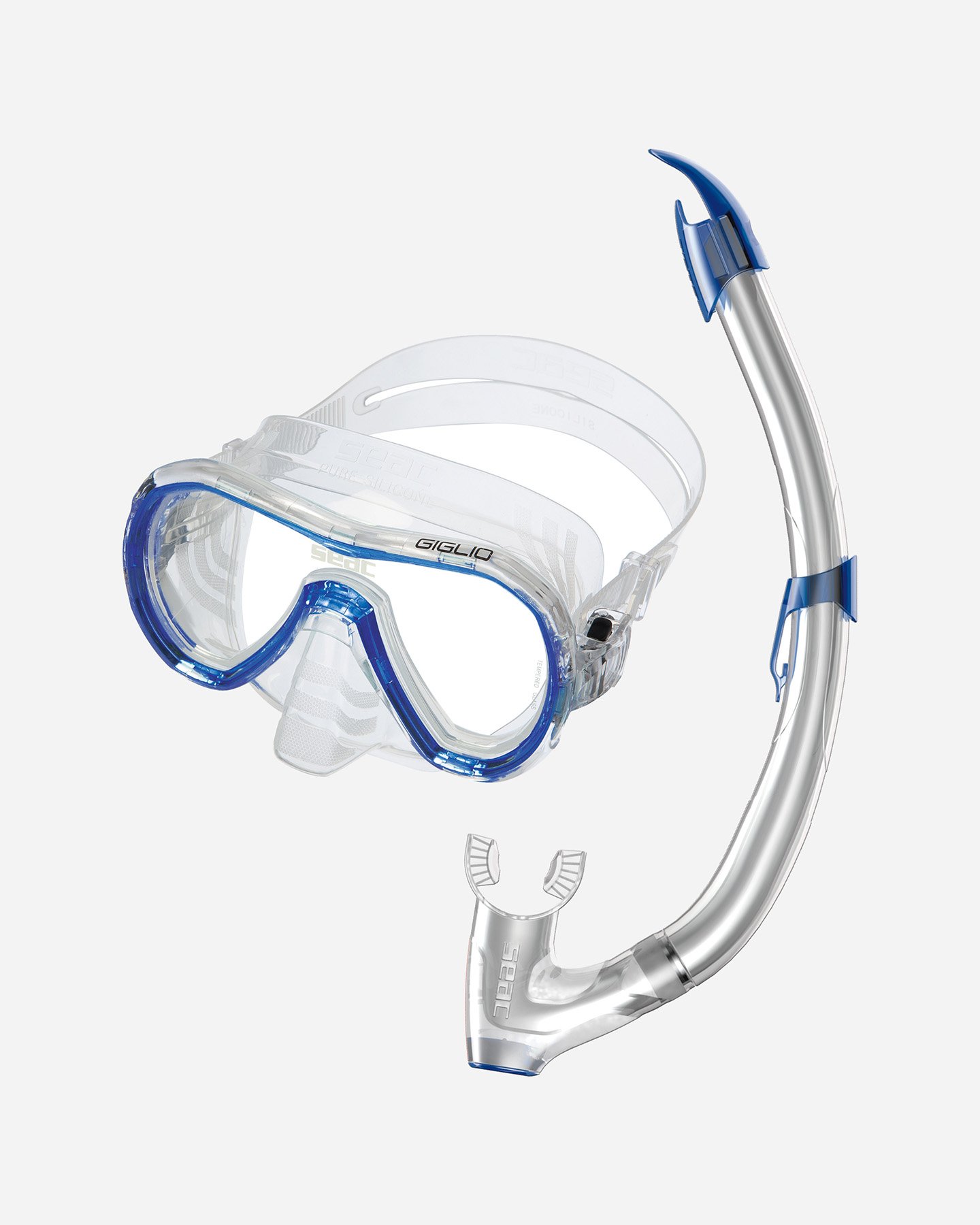 Kit snorkeling SEAC SUB SET BIS GIGLIO CON VALVOLA  - Blu - 0 | Cisalfa Sport