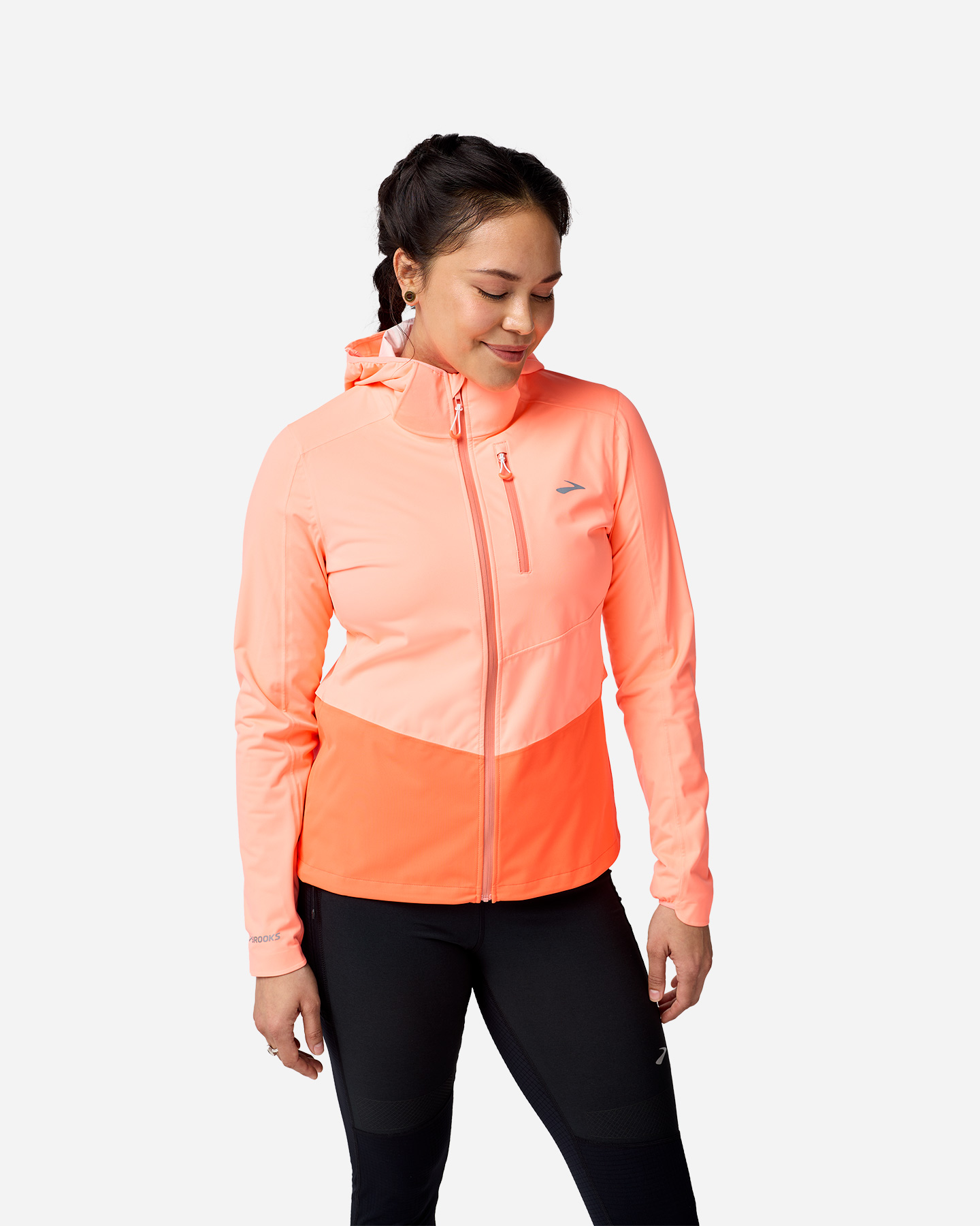 Giacca running BROOKS HIGH POINT W - Arancione - 1 | Cisalfa Sport