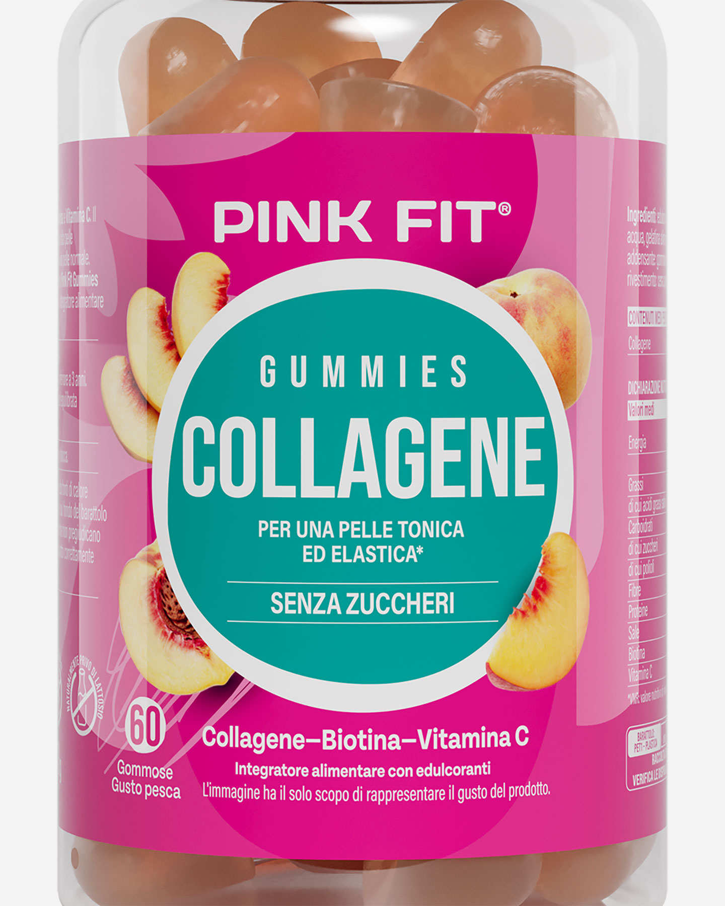 Energetico PROACTION GUMMIES PINK FIT COLLAGENE 60CPR  - Rosa - 1 | Cisalfa Sport