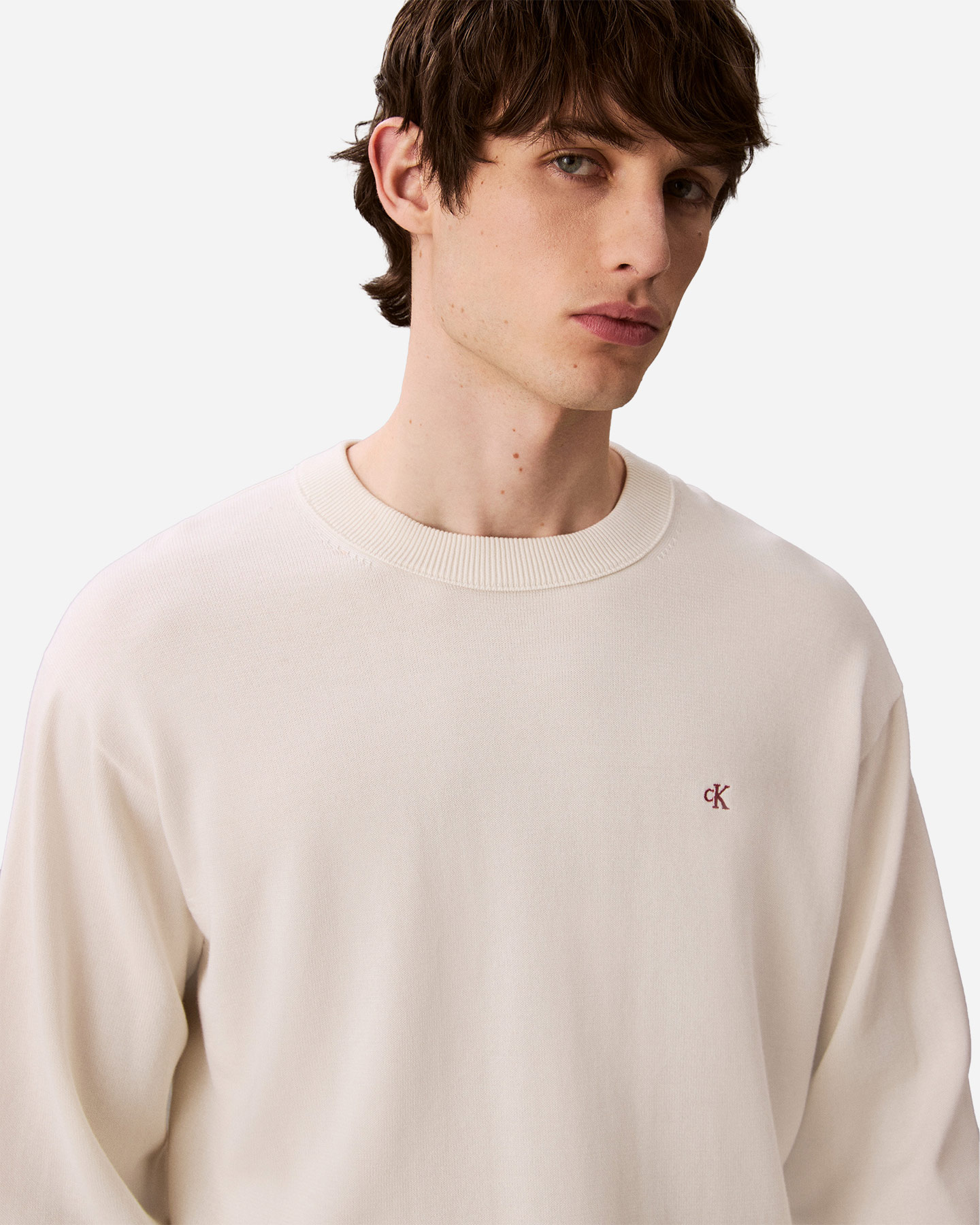 Maglione CALVIN KLEIN JEANS SMALL LOGO M - Beige - 4 | Cisalfa Sport