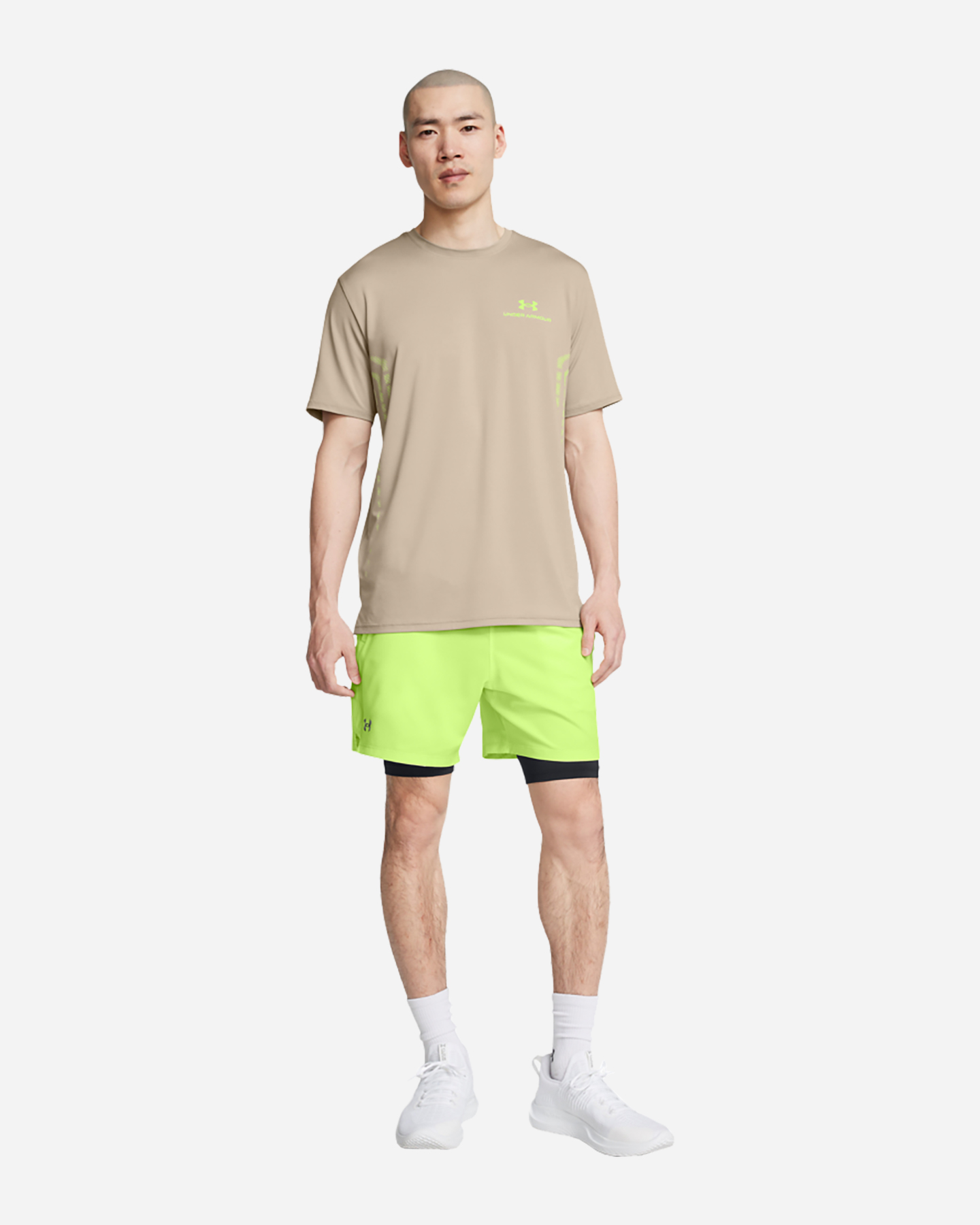 Pantalone training UNDER ARMOUR VANISH WOVEN 2IN1 M - Verde - 2 | Cisalfa Sport