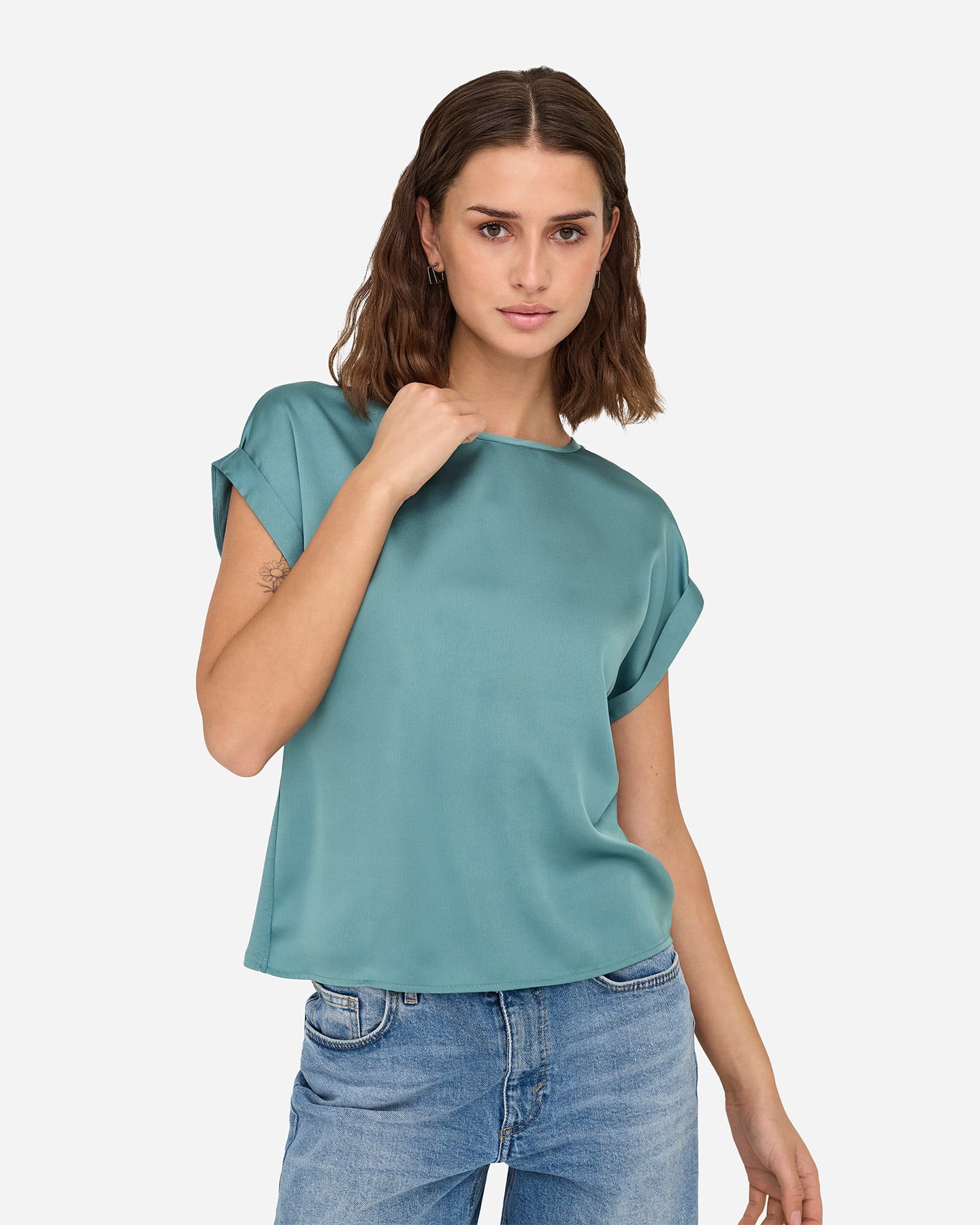 T-shirt ONLY LIEKE SATIN W - Blu - 3 | Cisalfa Sport