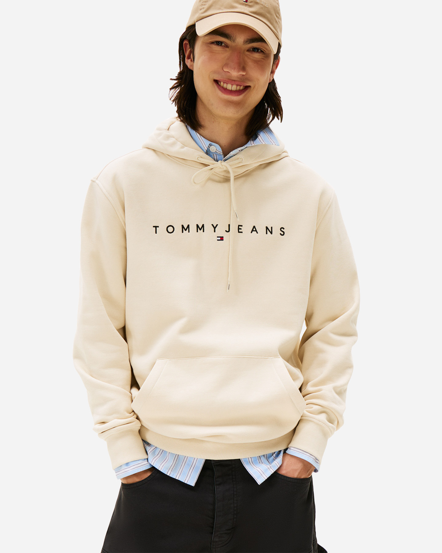 Felpa TOMMY HILFIGER LINEAR LOGO M - Beige - 3 | Cisalfa Sport