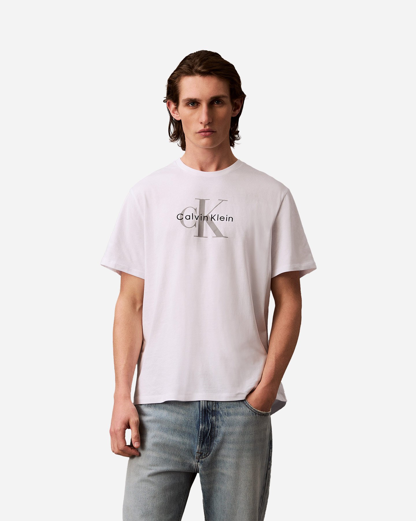 T-shirt CALVIN KLEIN JEANS MONOLOGO M - Bianco - 2 | Cisalfa Sport