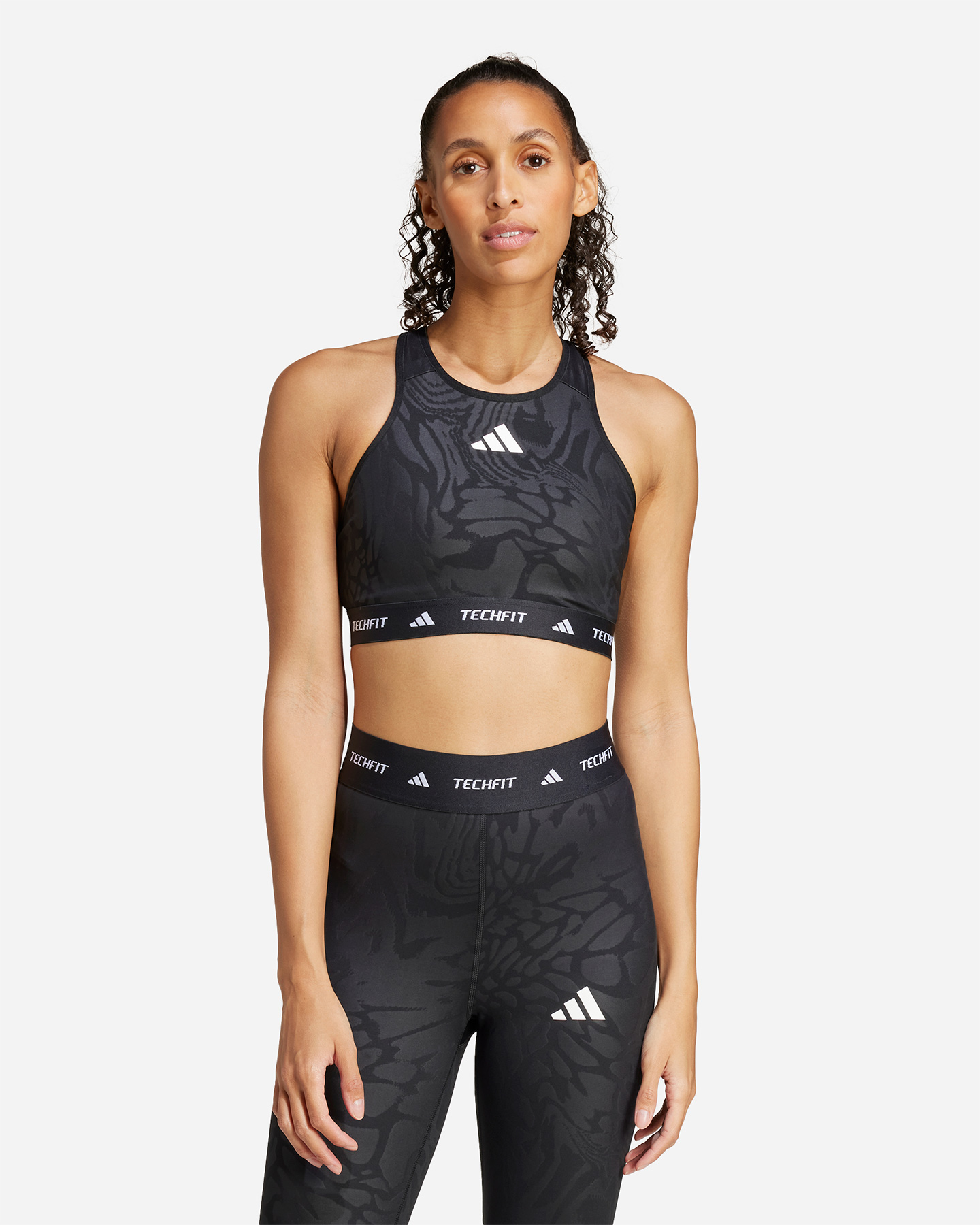 Bra training ADIDAS TECHFIT PRINT W - Nero - 2 | Cisalfa Sport