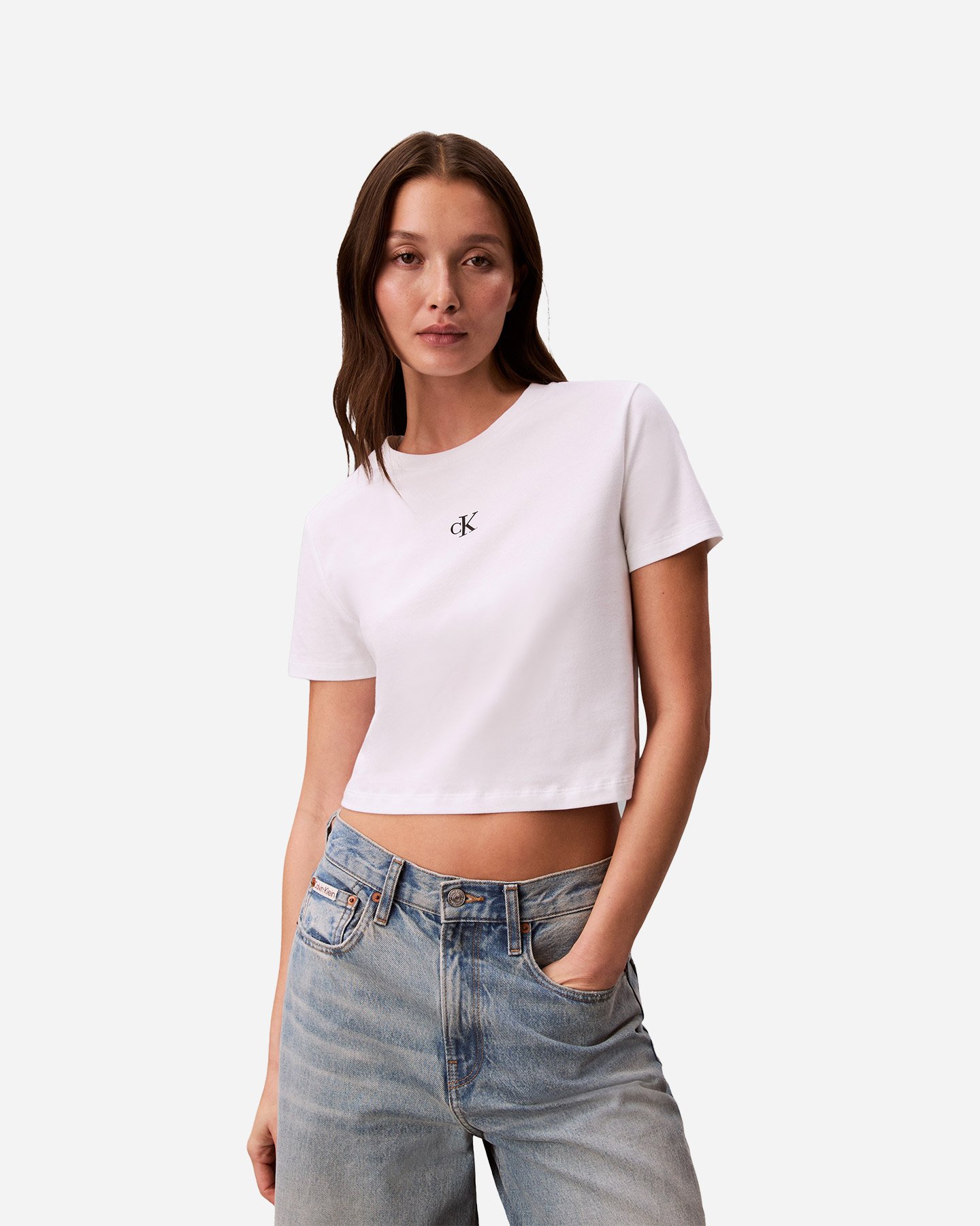 T-shirt CALVIN KLEIN JEANS SMALL LOGO W - Bianco - 1 | Cisalfa Sport