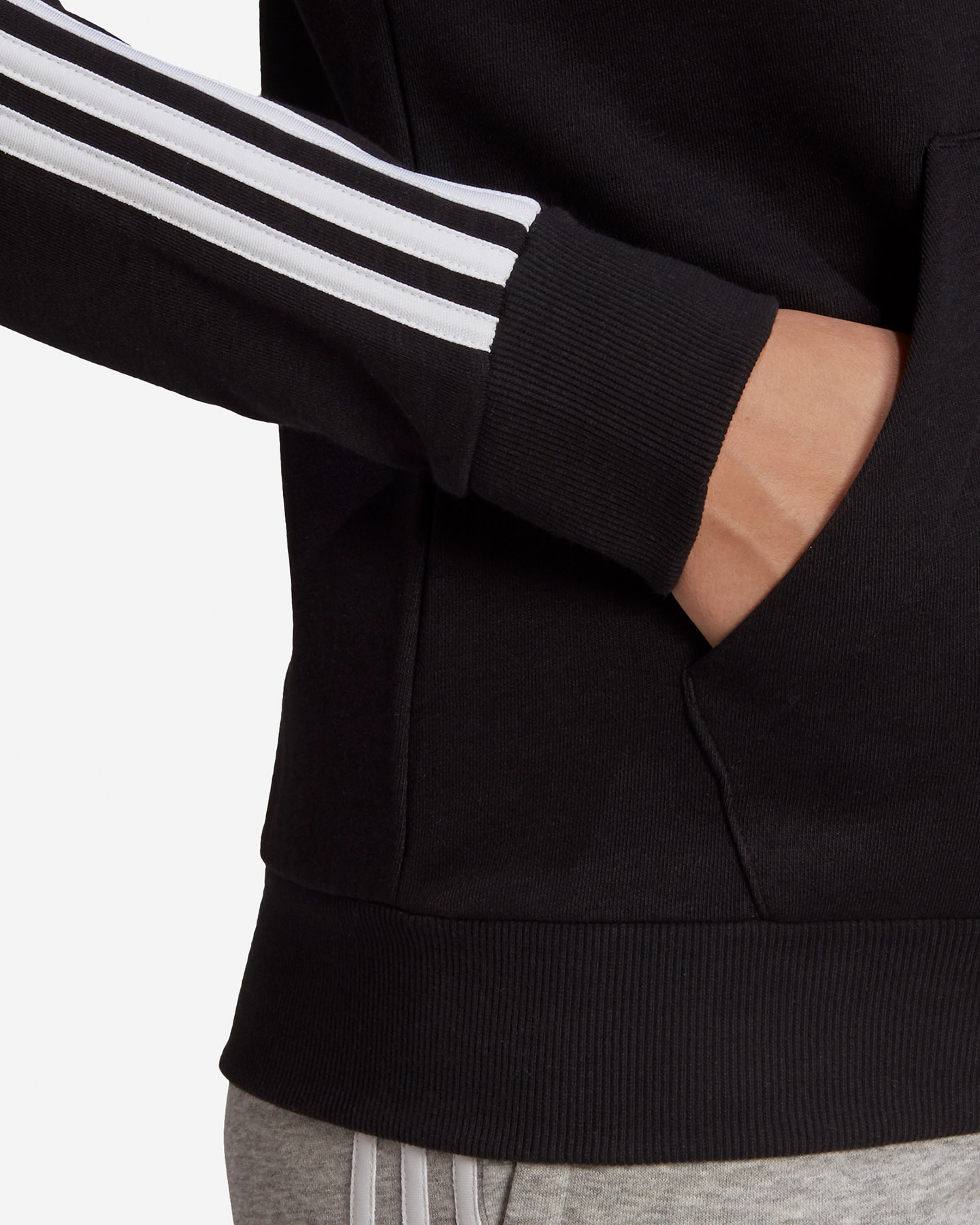 Felpa ADIDAS 3STRIPES ESSENTIALS W - Nero - 4 | Cisalfa Sport