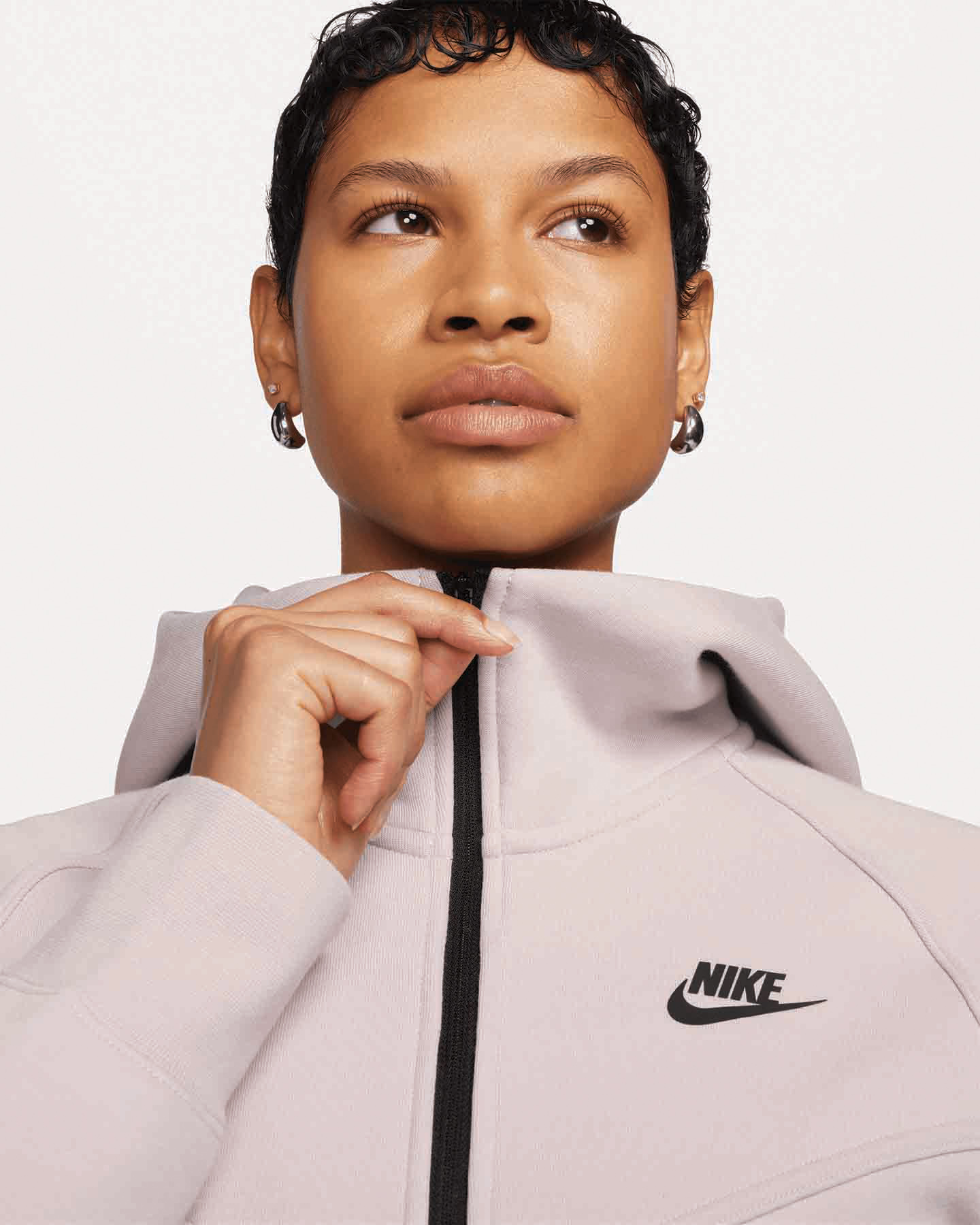 Felpa NIKE DOUBLE TECH FLEECE W - Rosa - 2 | Cisalfa Sport