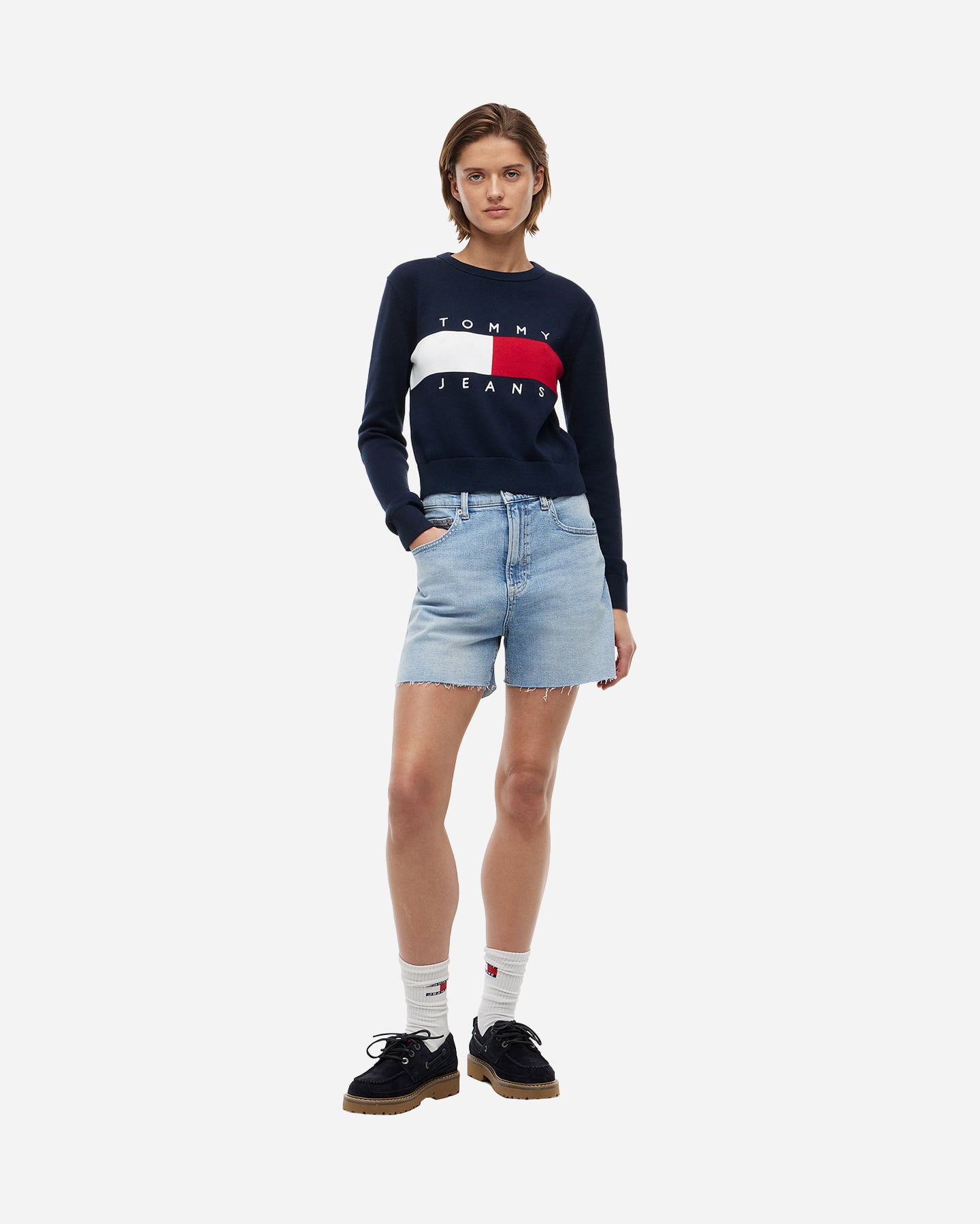 Maglione TOMMY HILFIGER BIG FLAG W - Blu Navy - 2 | Cisalfa Sport