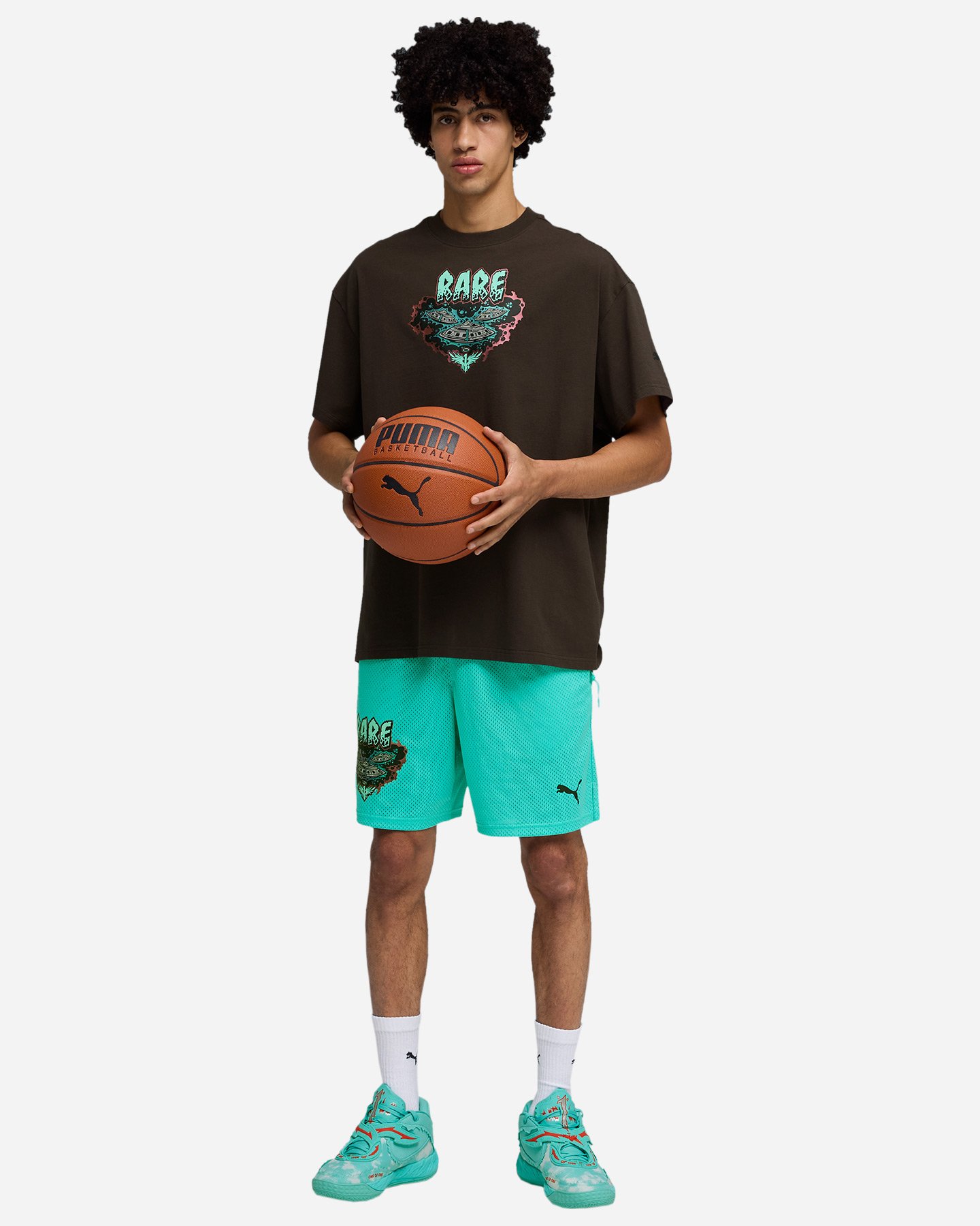 Pantaloncini basket PUMA MELO WORLD M - Verde - 4 | Cisalfa Sport