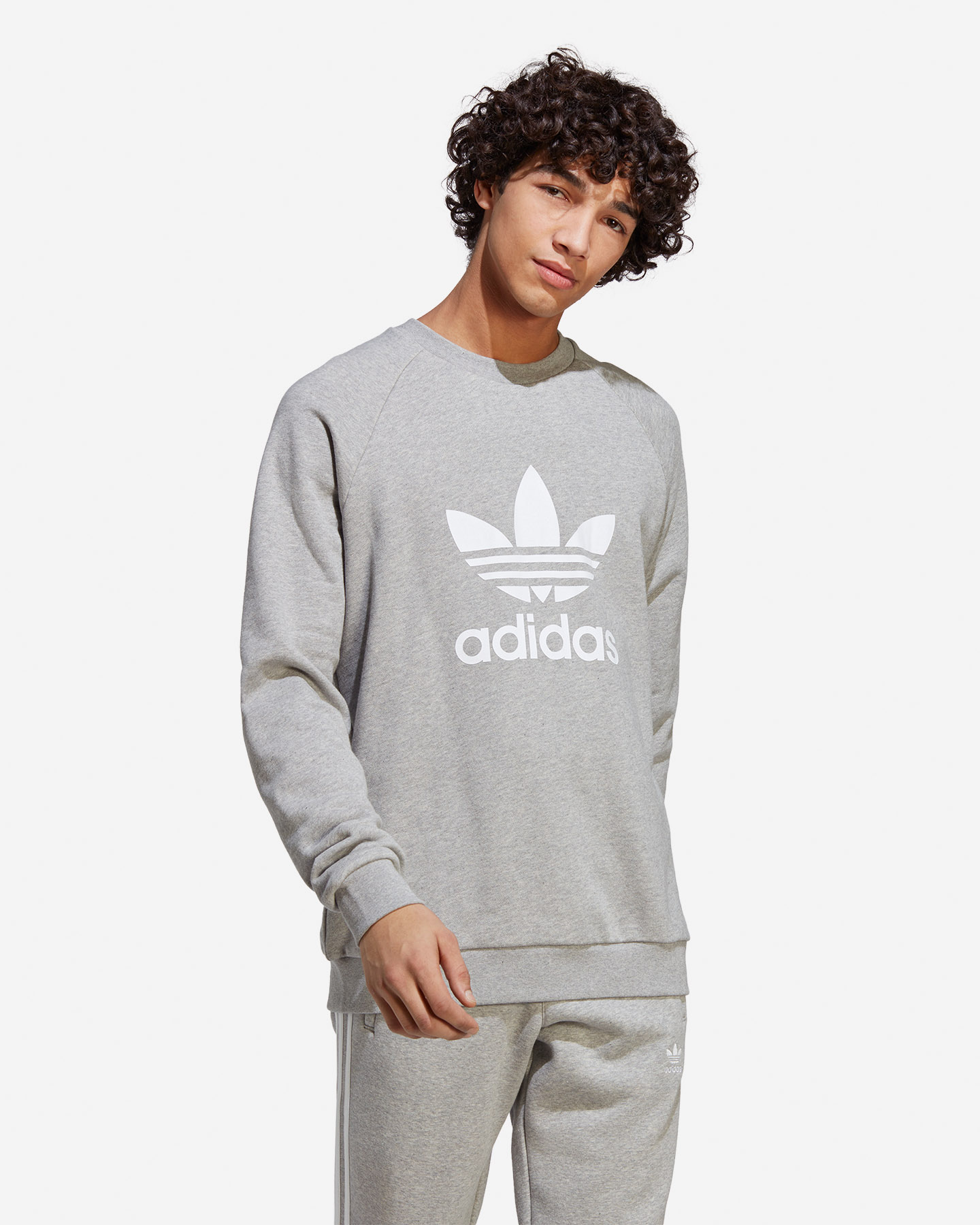 Felpa ADIDAS TREFOIL CREW M - Grigio - 1 | Cisalfa Sport