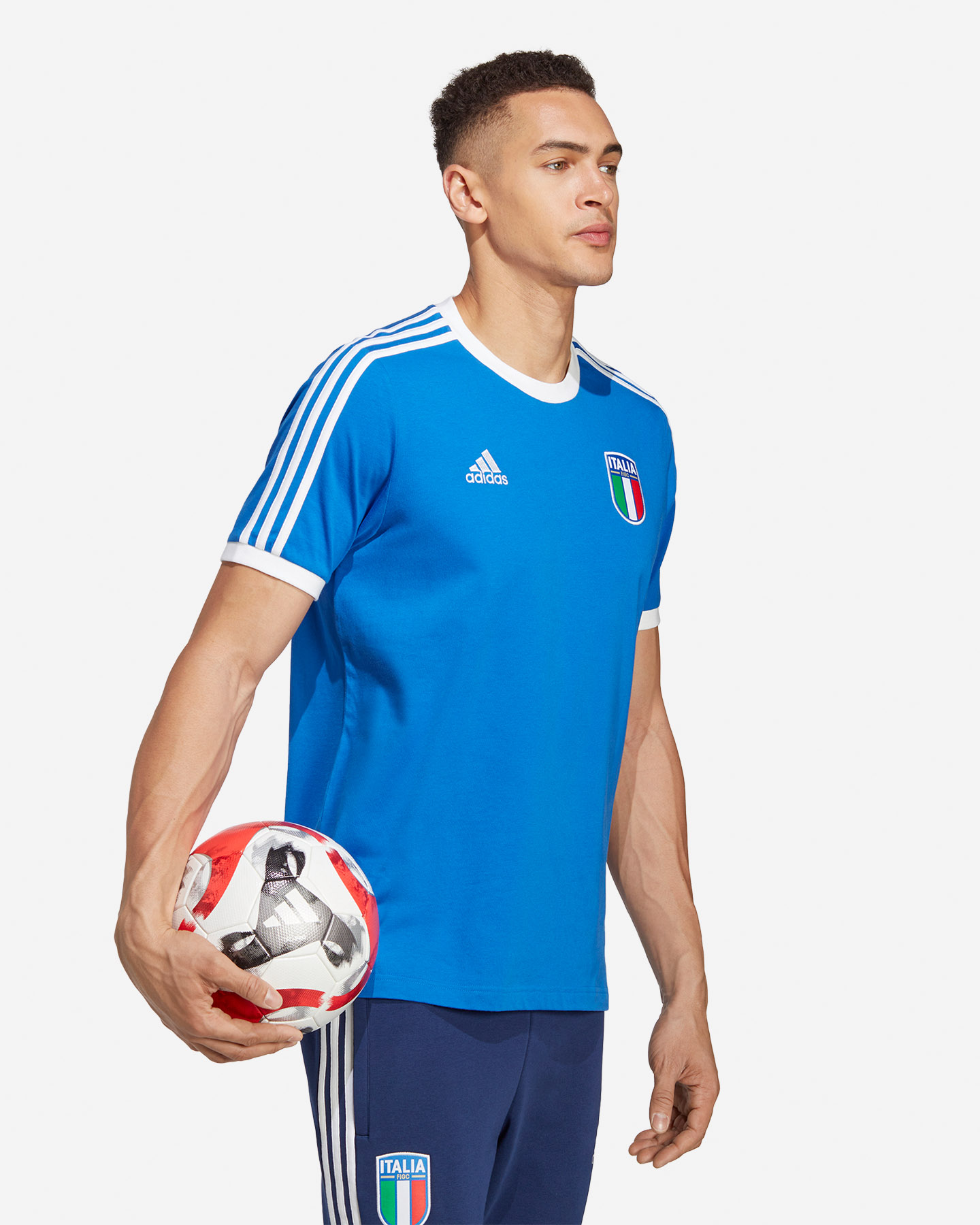 Abbigliamento calcio ufficiale ADIDAS FIGC DNA 3STRIPES M - Blu - 2 | Cisalfa Sport