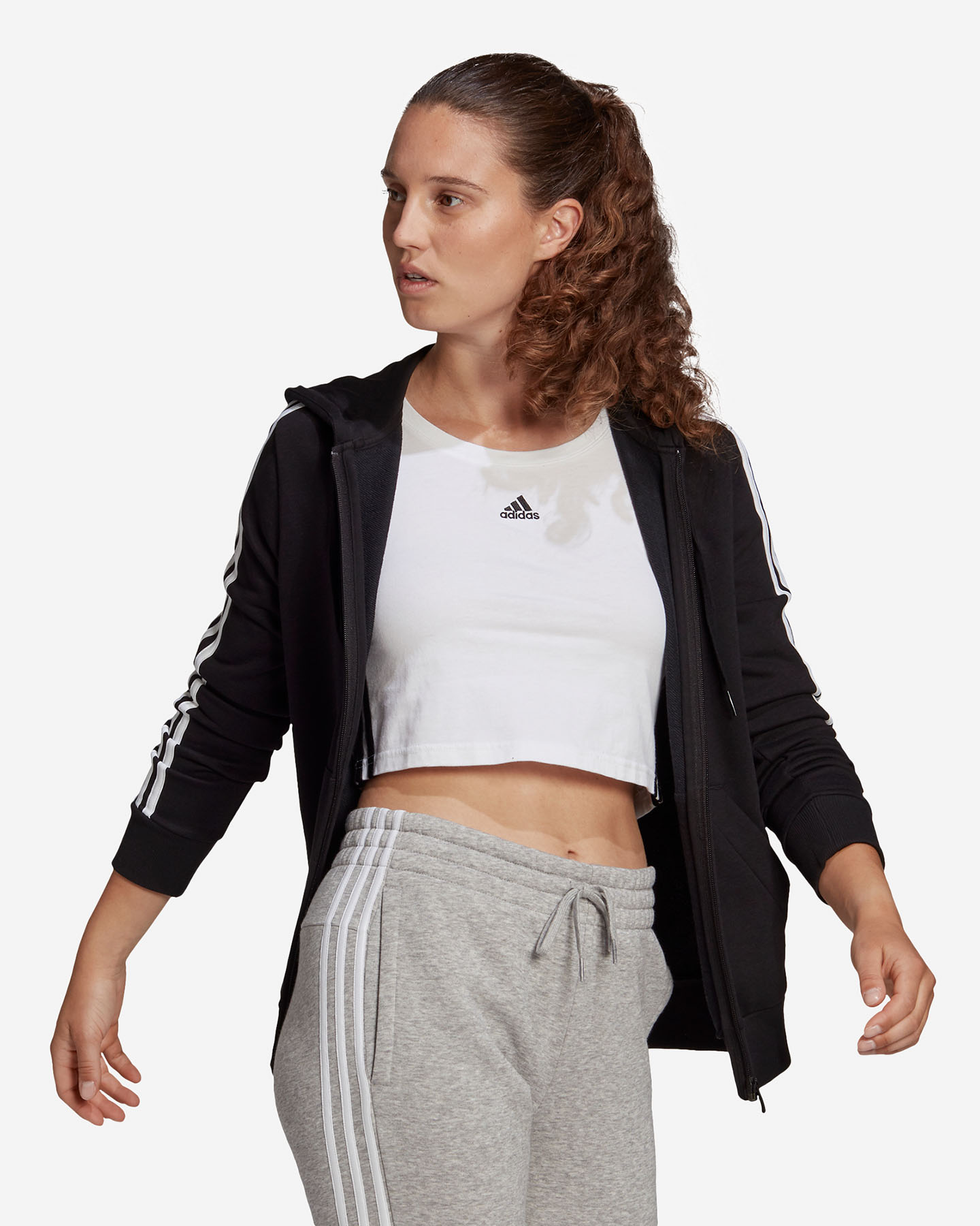 Felpa ADIDAS 3STRIPES ESSENTIALS W - Nero - 3 | Cisalfa Sport