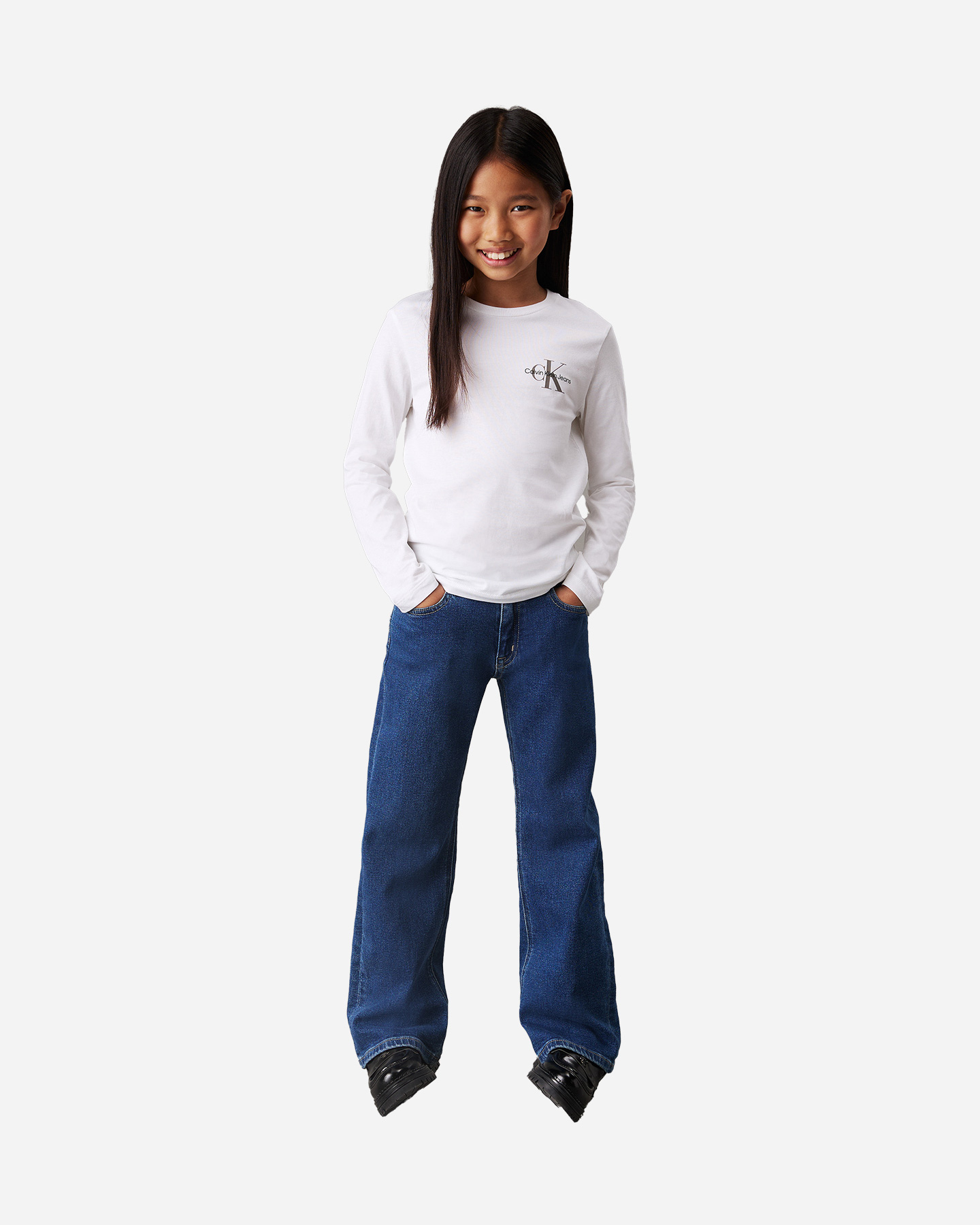 T-shirt CALVIN KLEIN JEANS CHEST LOGO JR - Bianco - 2 | Cisalfa Sport