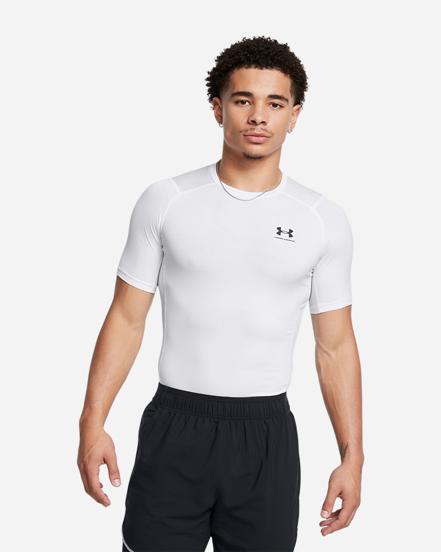 T-shirt training UNDER ARMOUR HG COMPRESSION SS M - Bianco - 2 | Cisalfa Sport