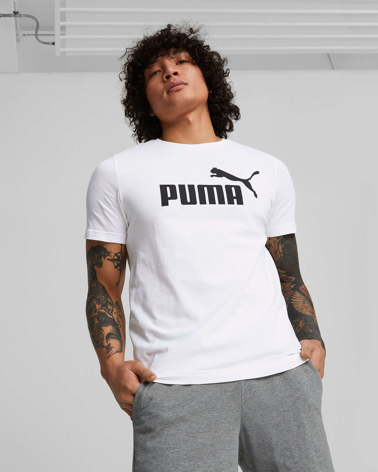 T-shirt PUMA ESSENTIAL LOGO M - Bianco - 2 | Cisalfa Sport