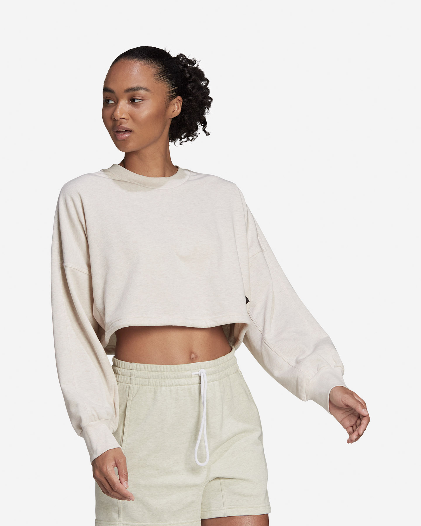 Felpa ADIDAS ROUND CROP W - Bianco - 2 | Cisalfa Sport